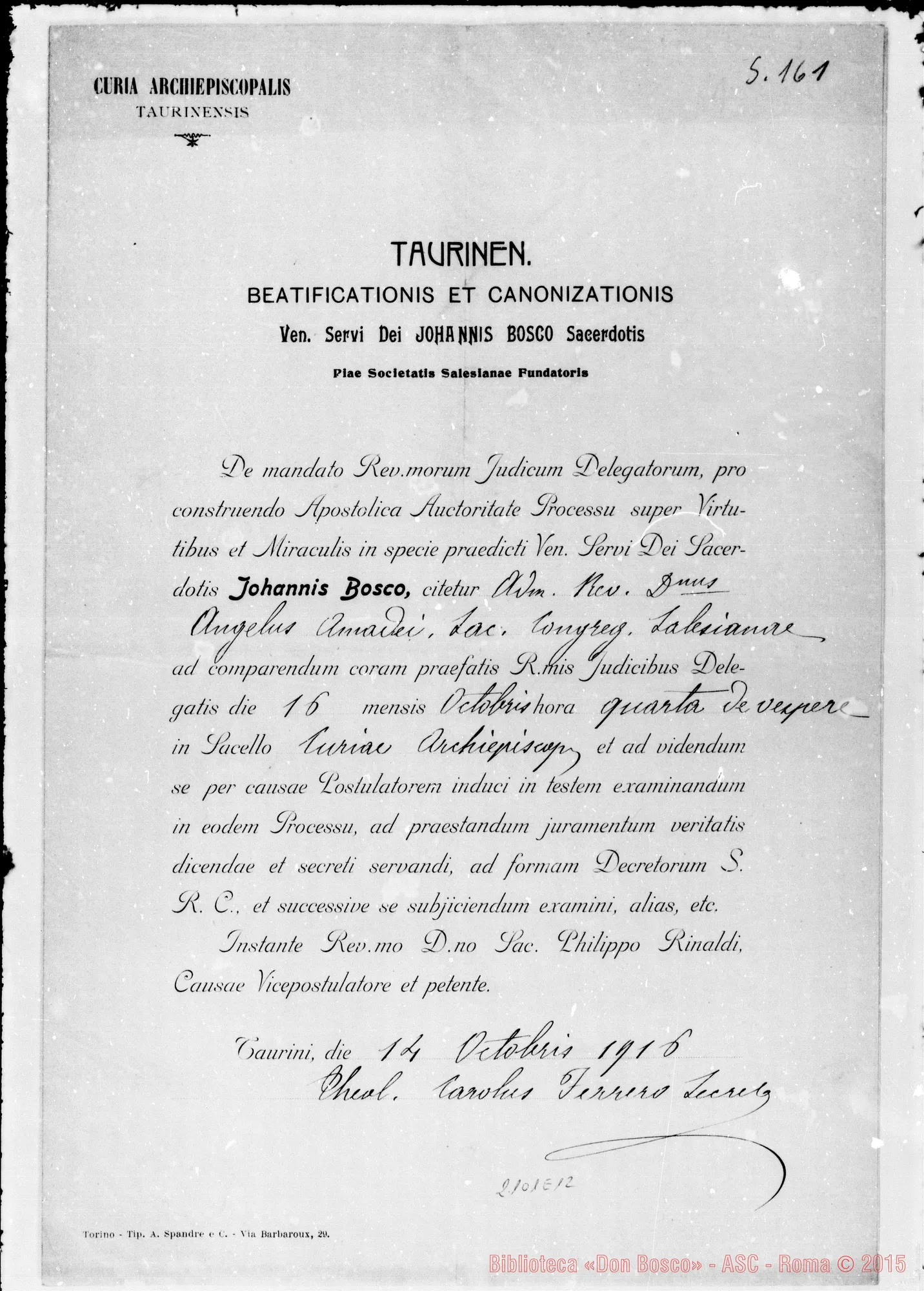 Fotogramma E 12 — Rev.mus D.nus Angelus Amadei