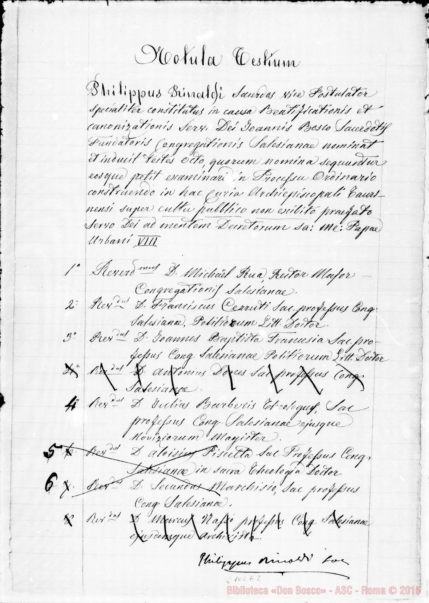 Fotogramma E 2 — Notula testium