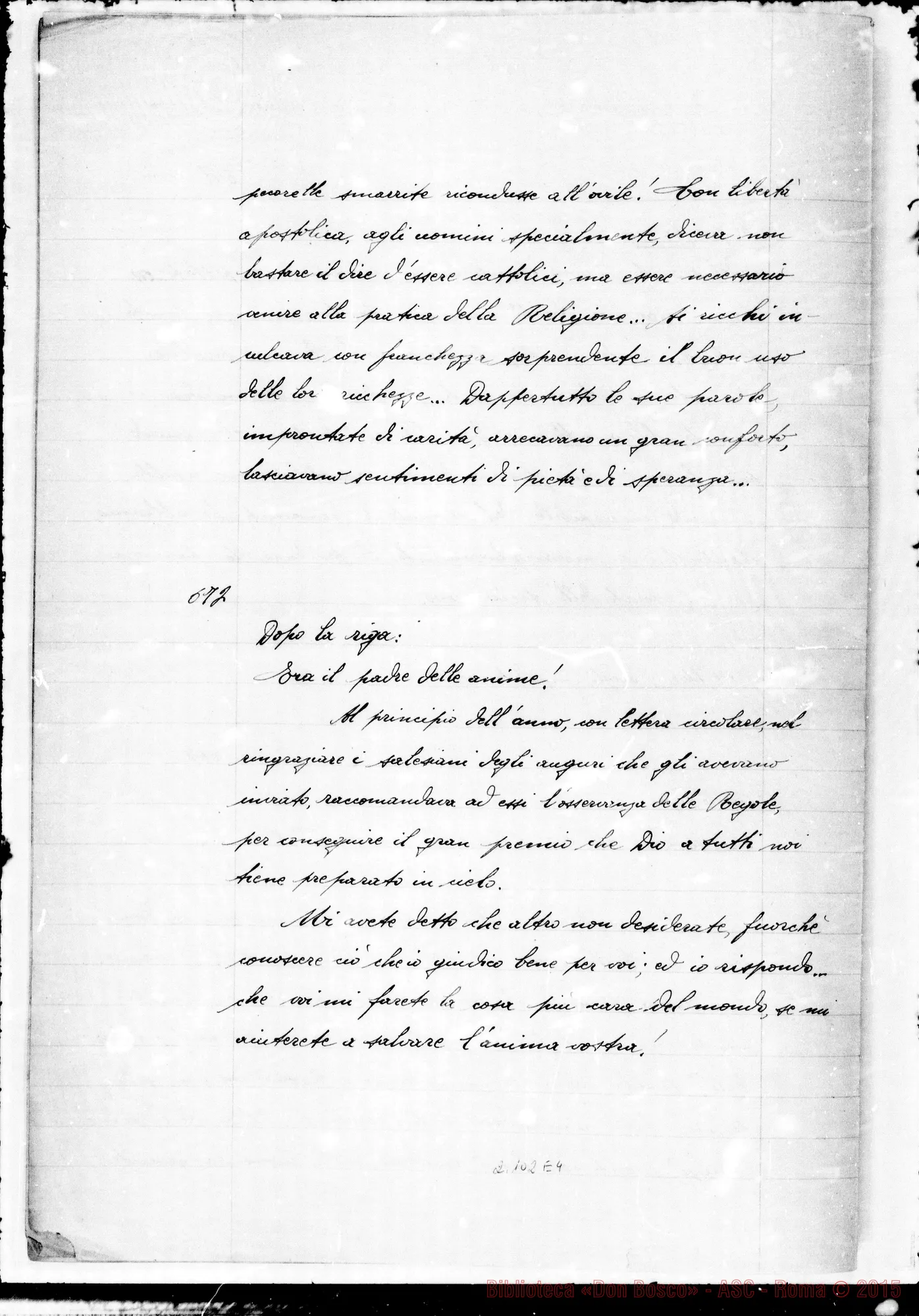 Fotogramma E 4 — Note varie per i testi. Ms.