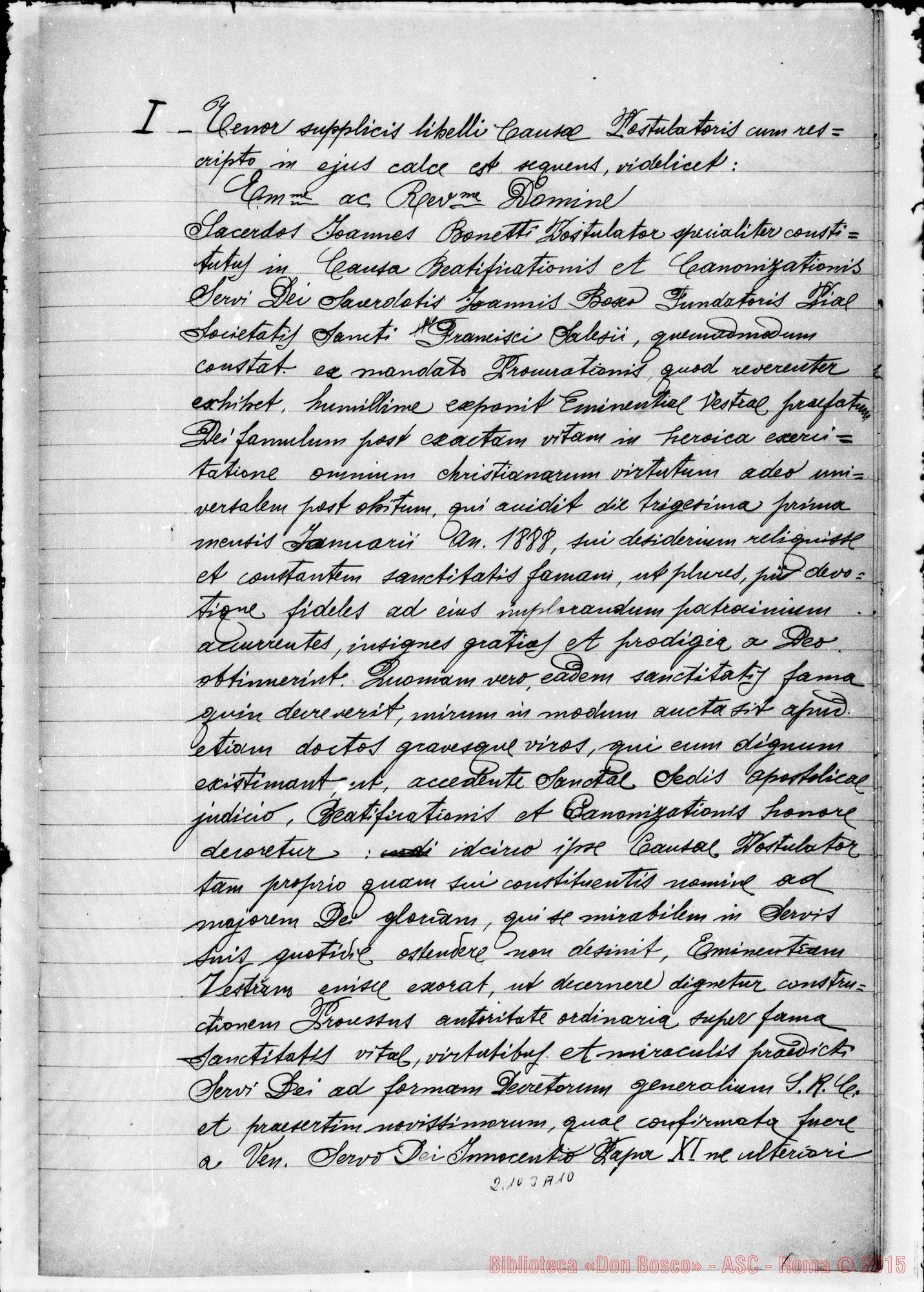 Fotogramma A 10 — Preliminari alla escussione dei Testi. Ms.