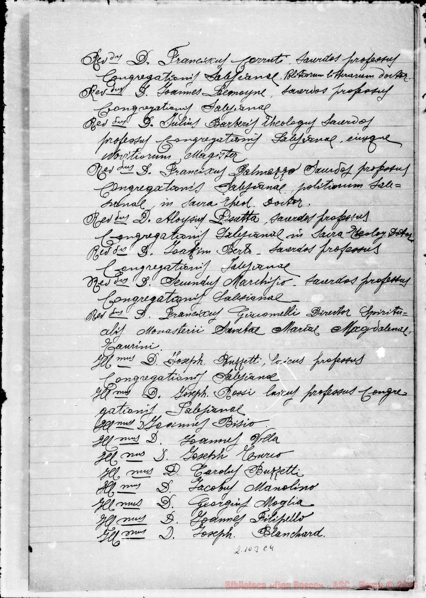 Fotogramma C 4 — Preliminari alla escussione dei Testi. Ms.