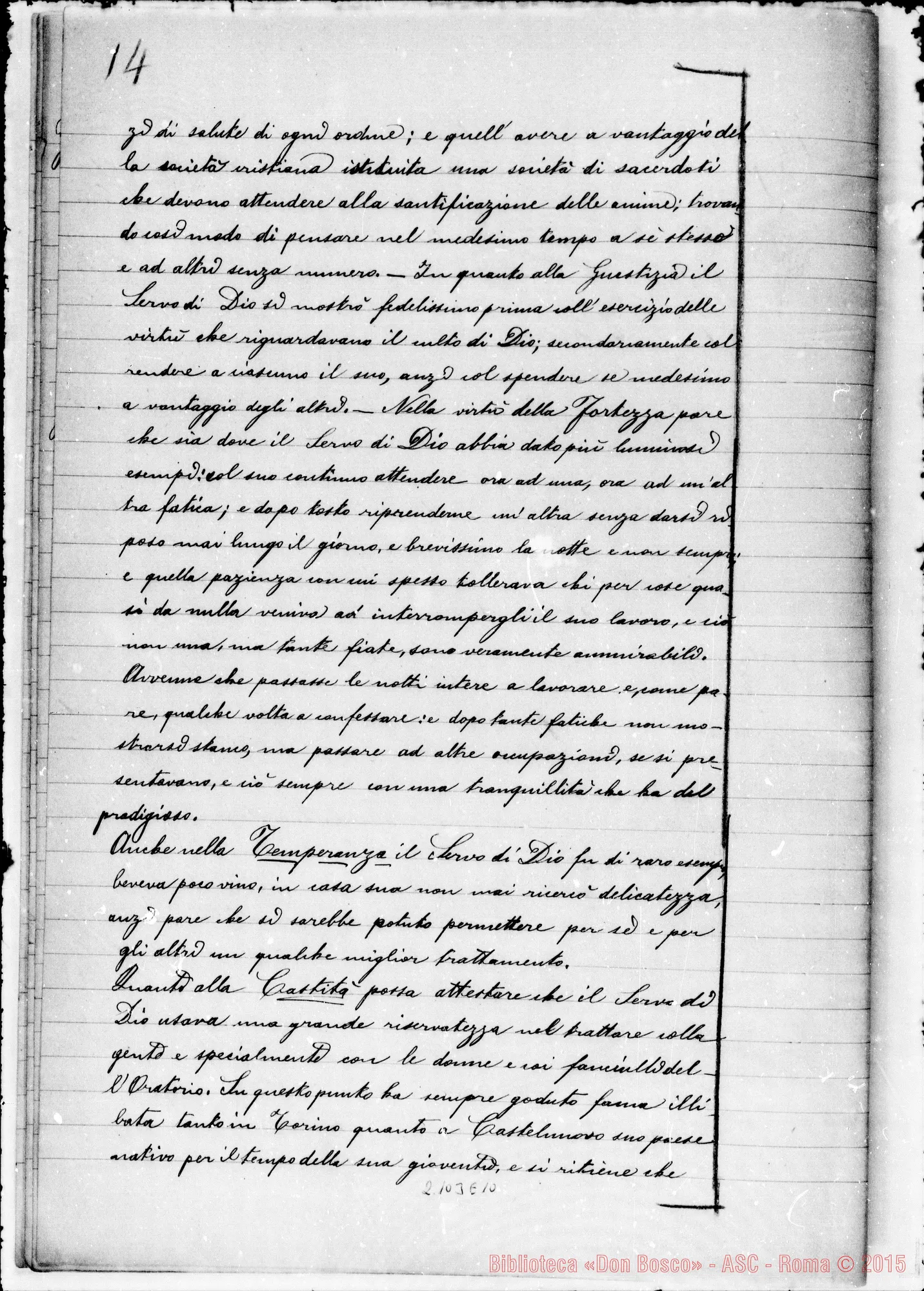 Fotogramma E 10 — DEPOSIZIONI dei Testi: Mons. Bertagna. Ms. originale