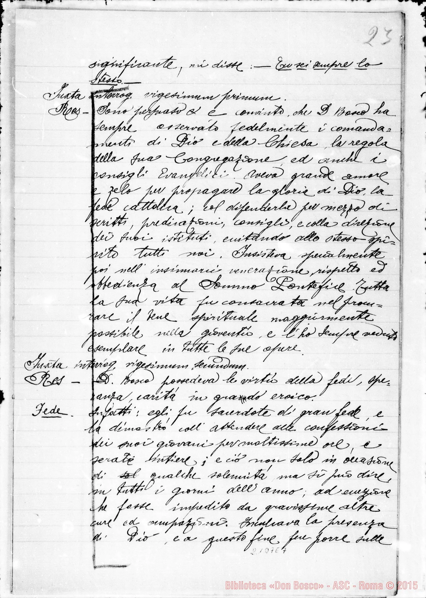 Fotogramma E 7 — D. Savio Angelo: Ms. Copia A