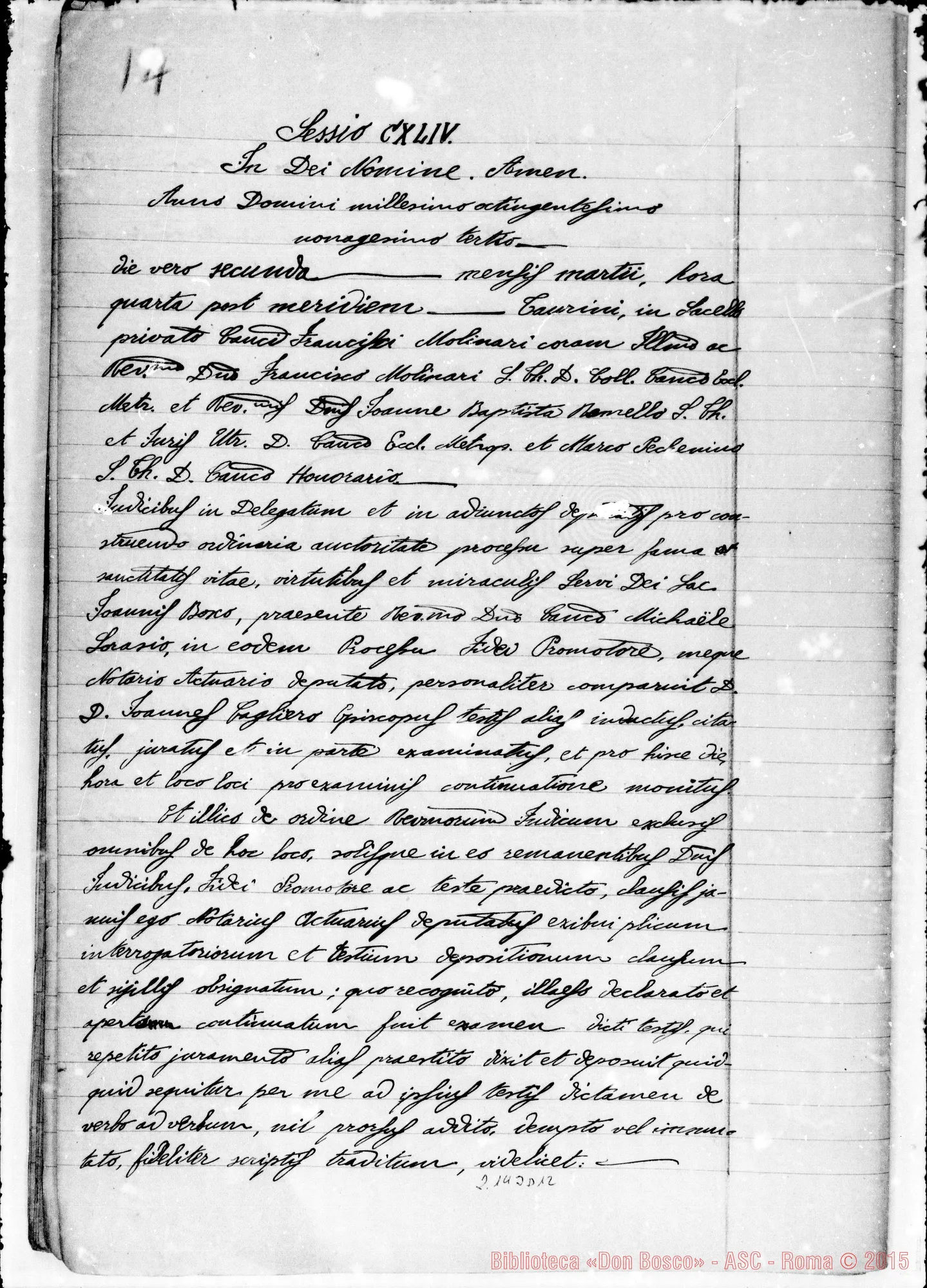 Fotogramma D 12 — Mons. Cagliero D. Giovanni: Ms. Copia A