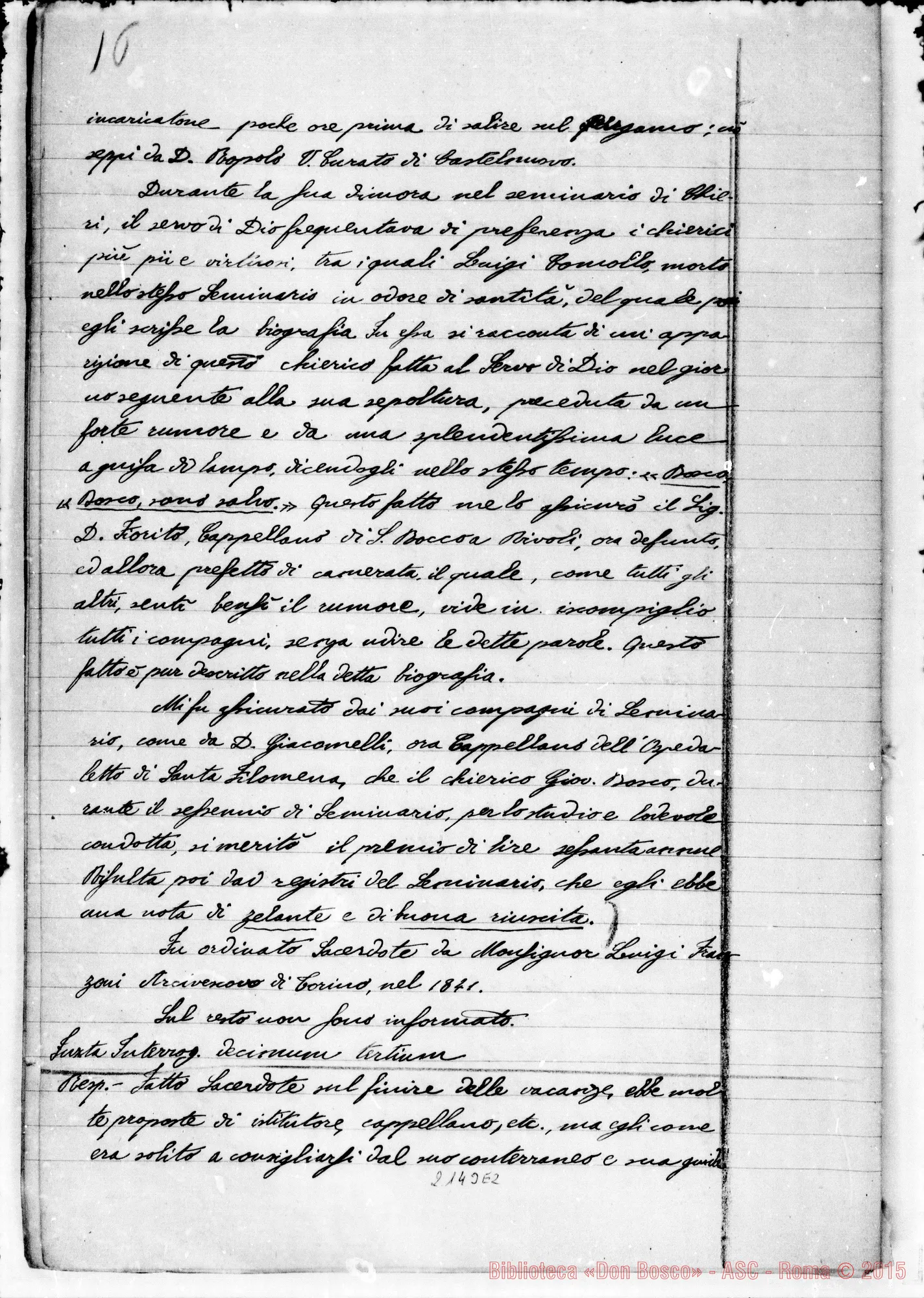 Fotogramma E 2 — Mons. Cagliero D. Giovanni: Ms. Copia A