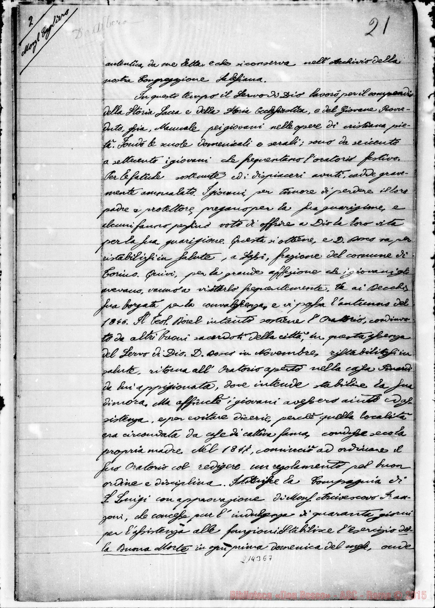 Fotogramma E 7 — Mons. Cagliero D. Giovanni: Ms. Copia A