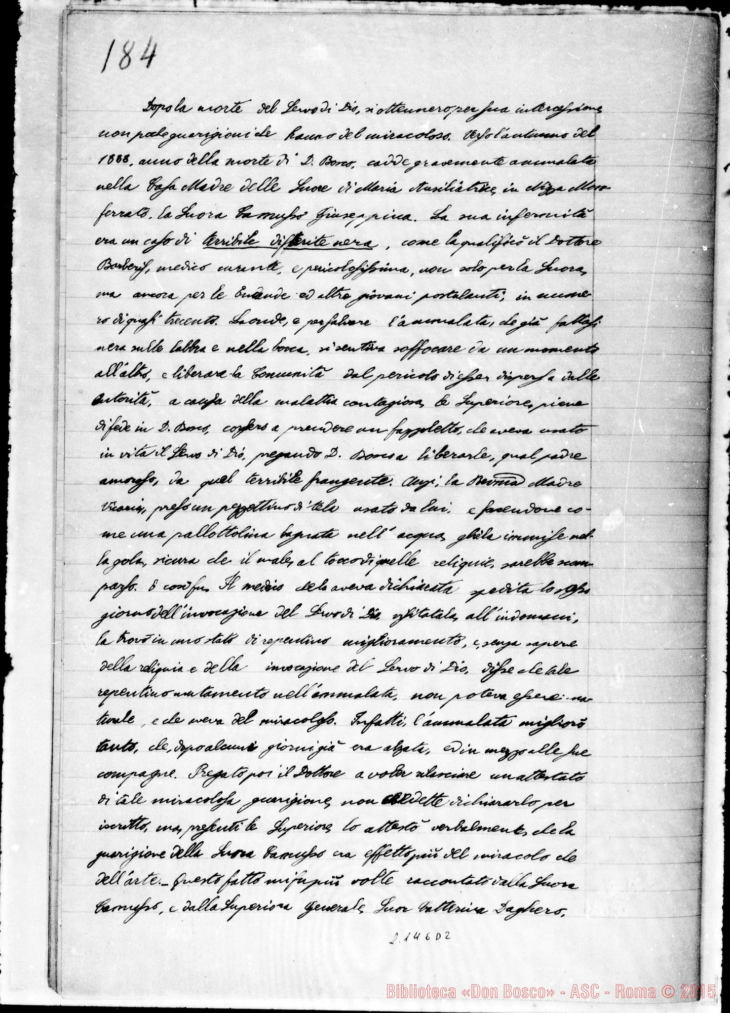 Fotogramma D 2 — Mons. Cagliero D. Giovanni: Ms. Copia A
