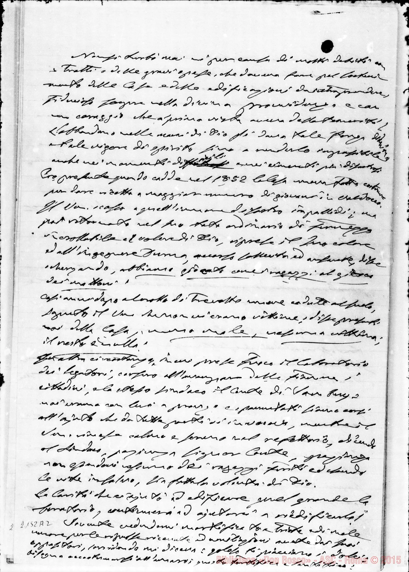 Fotogramma A 2 — Appunti preparatori per la deposizione. Ms. Cagliero