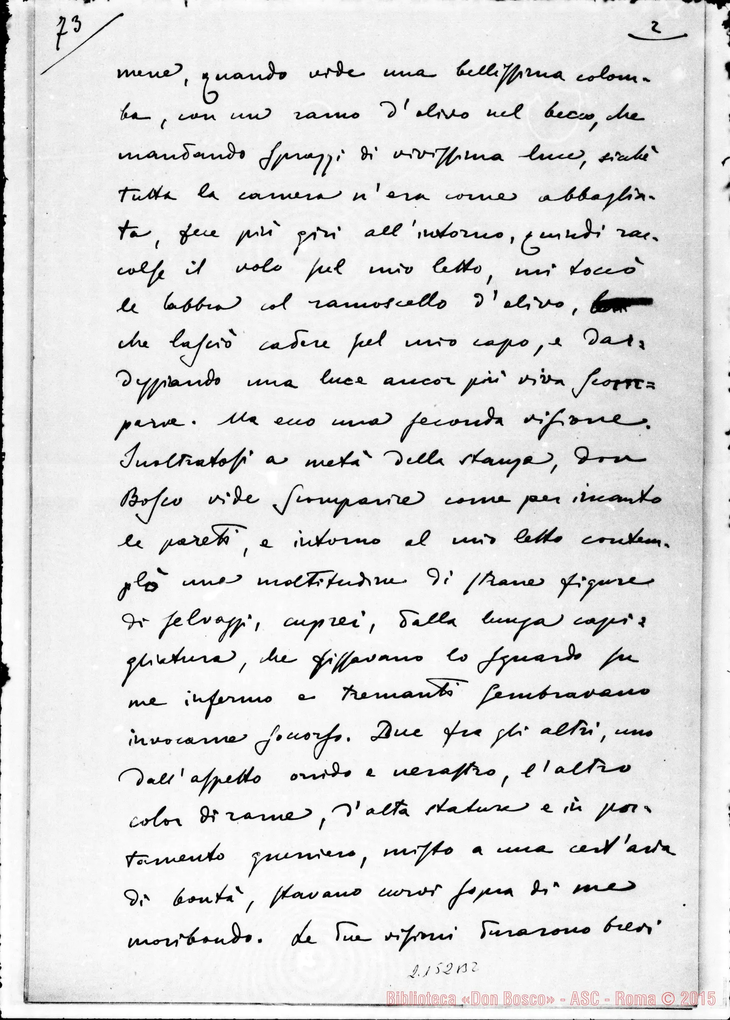 Fotogramma B 2 — Appunti preparatori per la deposizione. Ms. Cagliero