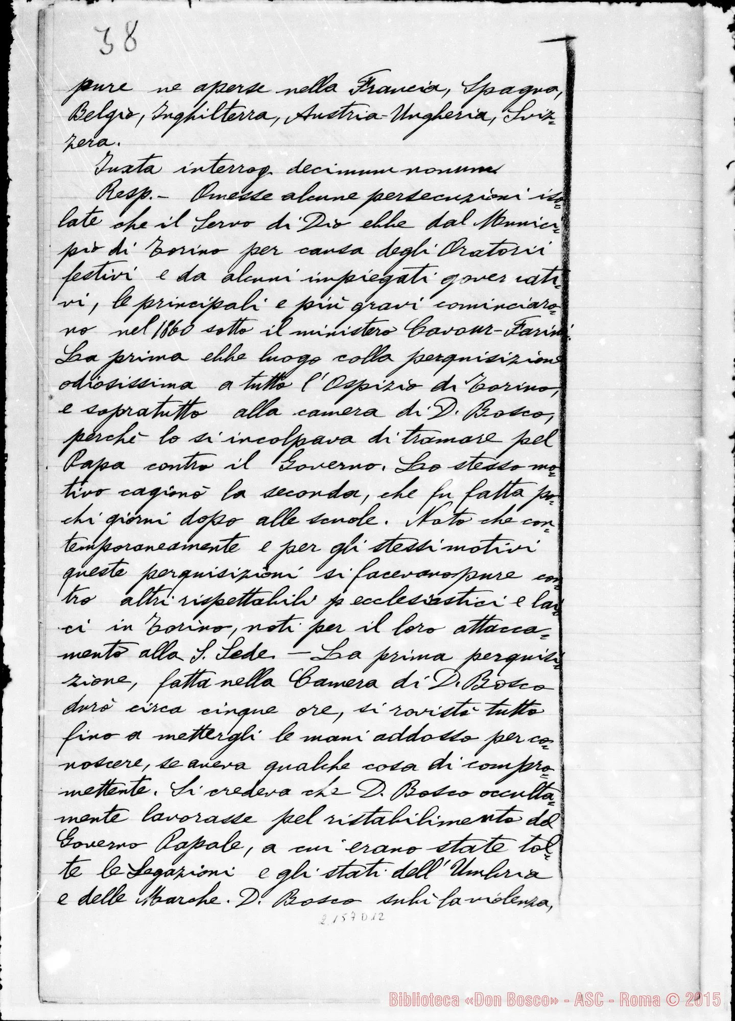Fotogramma D 12 — D. Cerruti Francesco: Ms. Copia A