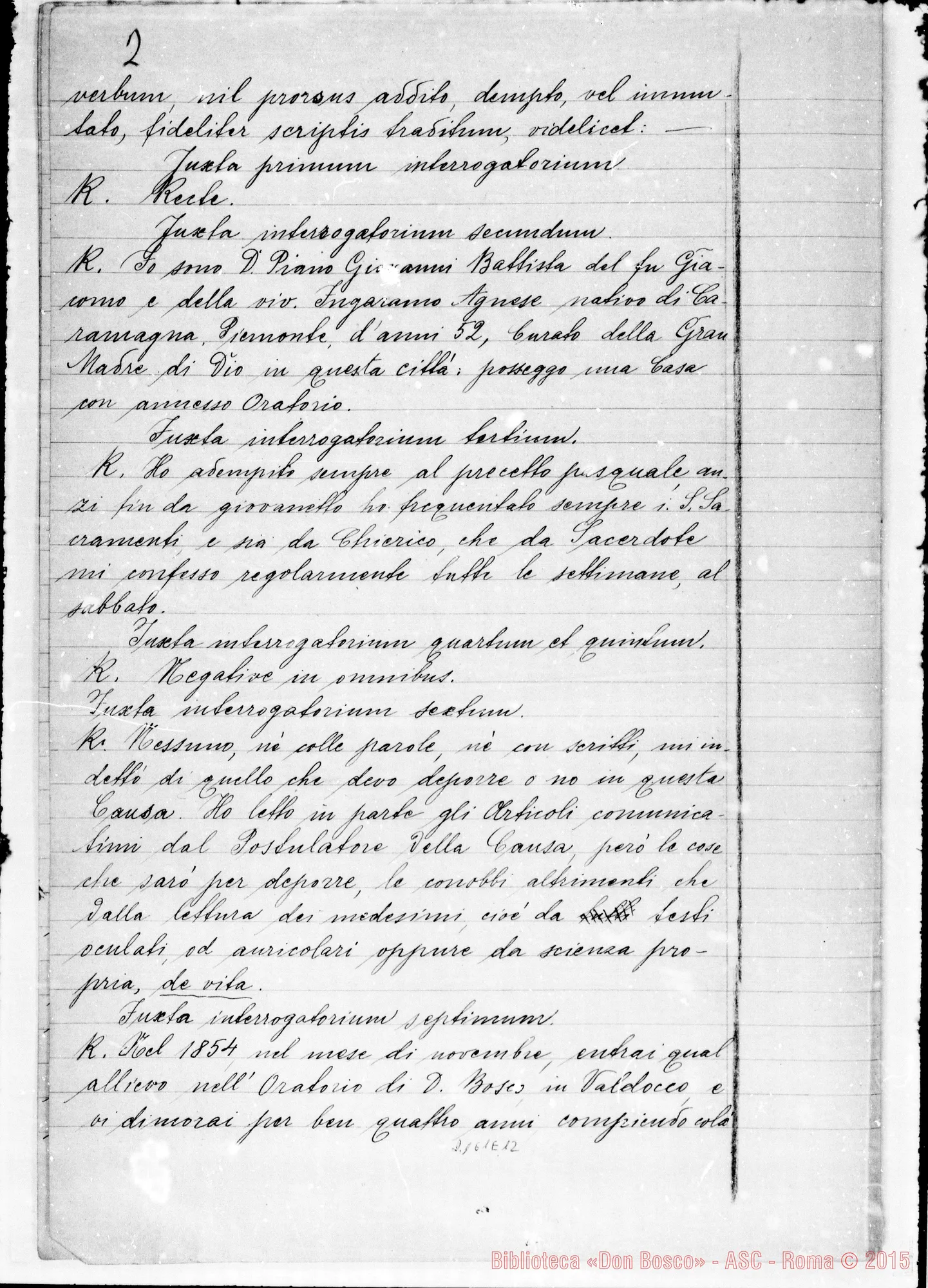 Fotogramma E 12 — D. Piano Giov. Batt., Rossi Giuseppe: Ms. Copia A