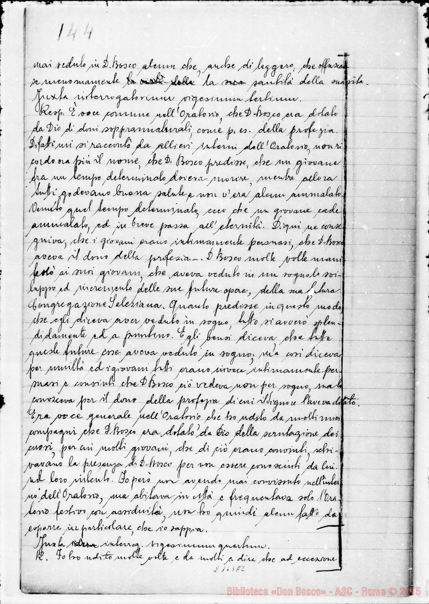 Fotogramma A 2 — D. Villa Giovanni: Ms. Copia A
