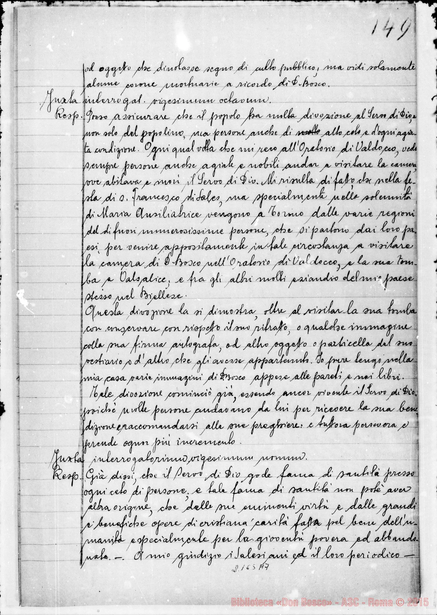 Fotogramma A 7 — D. Villa Giovanni: Ms. Copia A