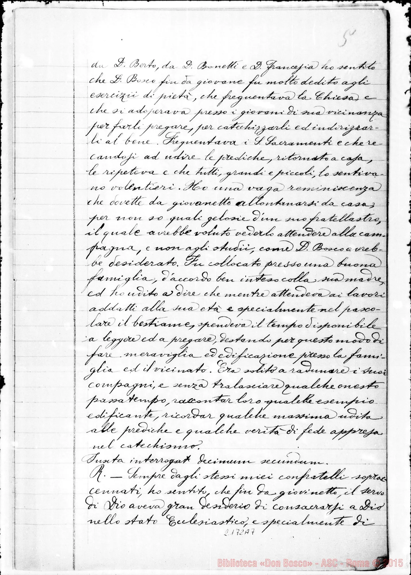 Fotogramma A 7 — D. Pisceta Luigi: Ms. Copia A