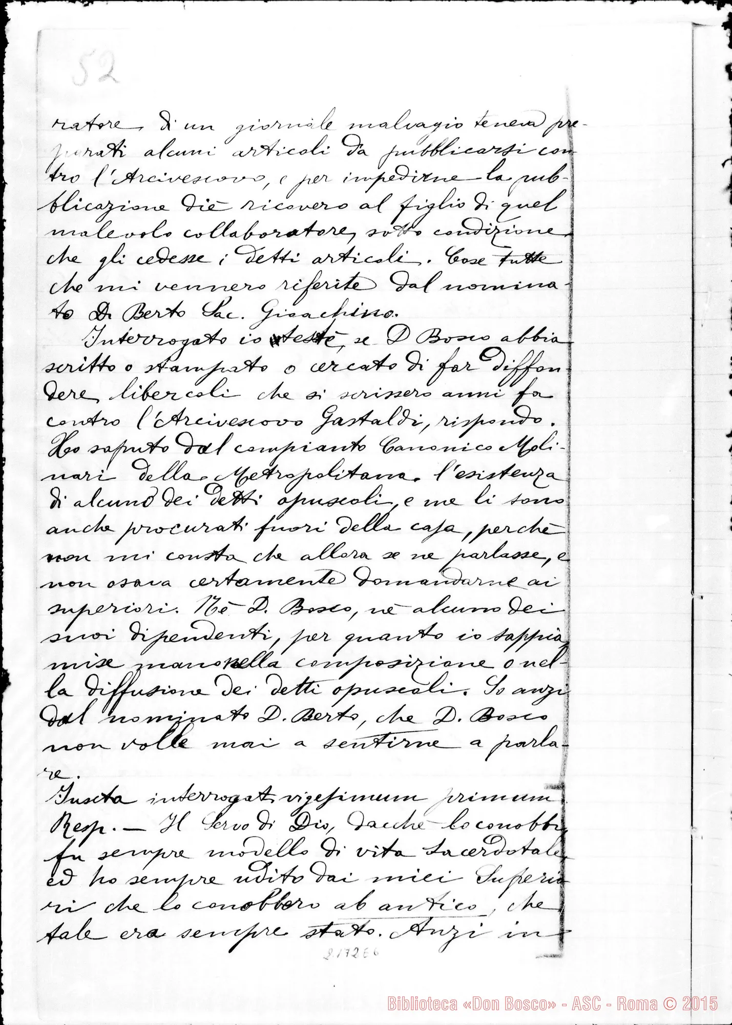 Fotogramma E 6 — D. Pisceta Luigi: Ms. Copia A