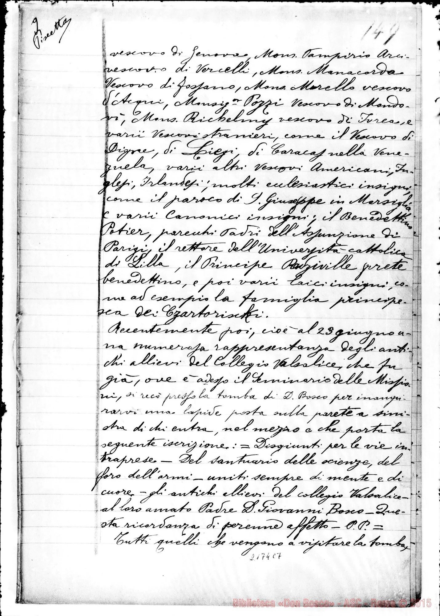 Fotogramma C 7 — D. Pisceta Luigi: Ms. Copia A