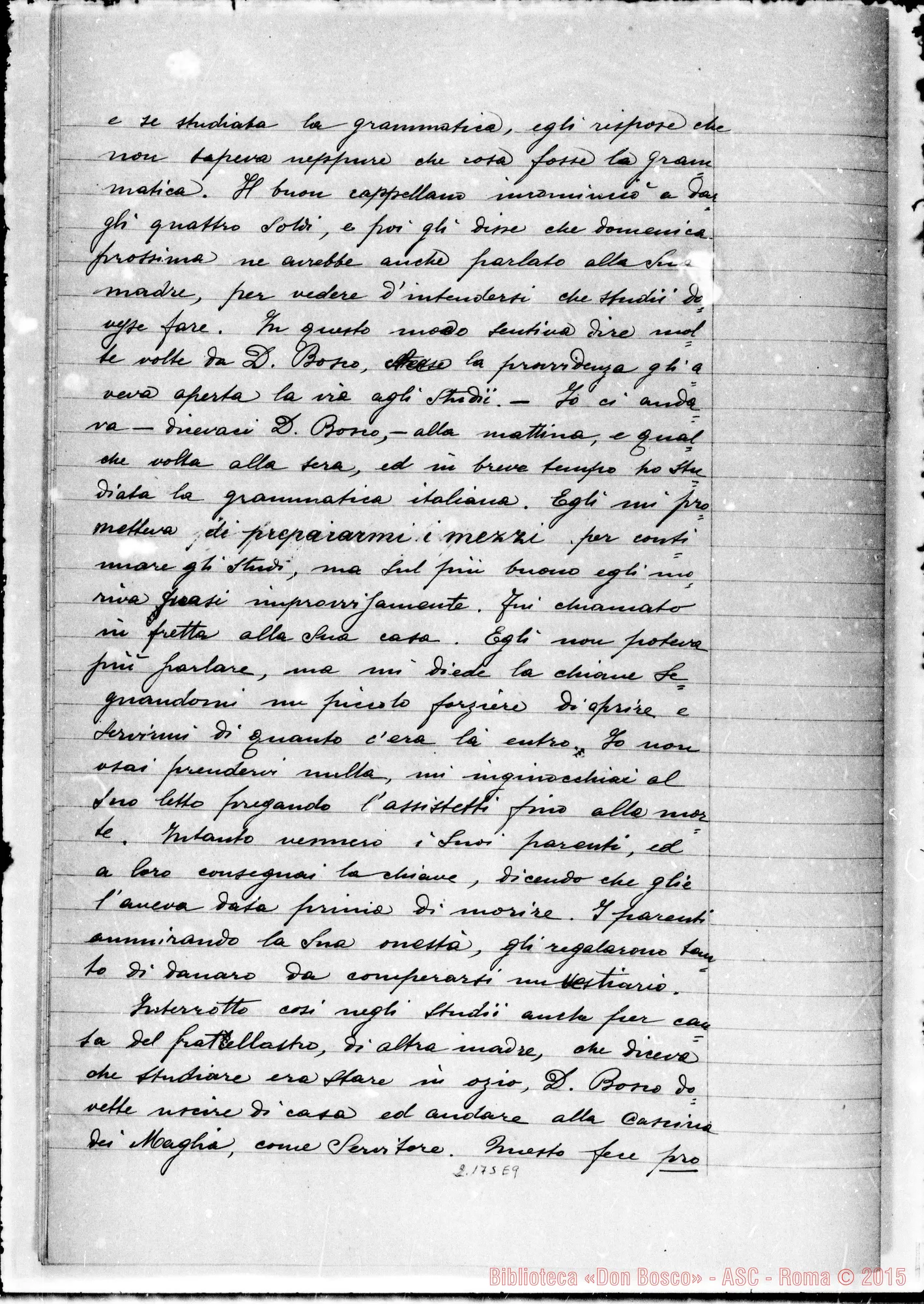 Fotogramma E 9 — D. Francesia Giov. Batt.: Ms. Copia A