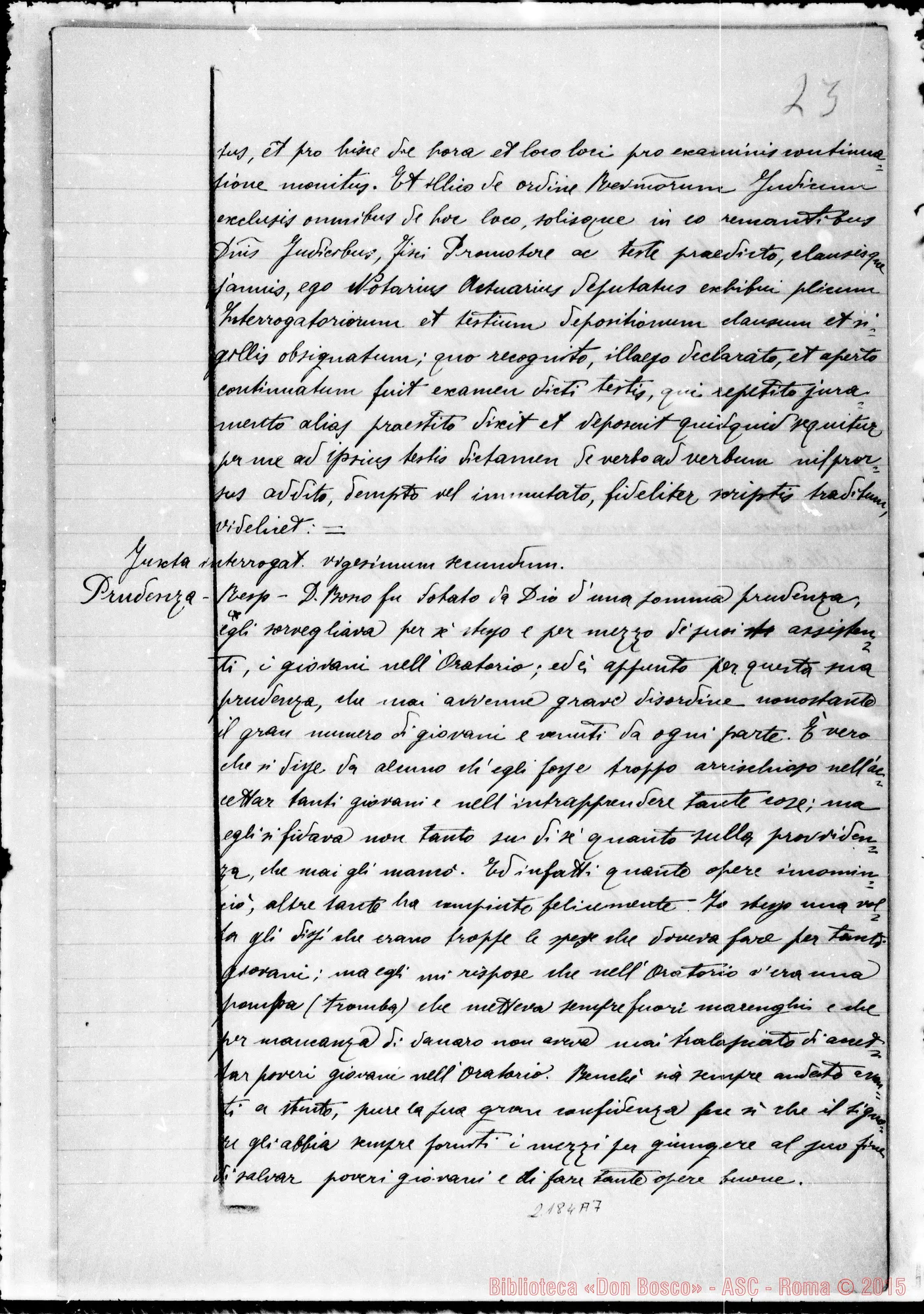 Fotogramma A 7 — D. Bisio Giovanni: Ms. Copia A