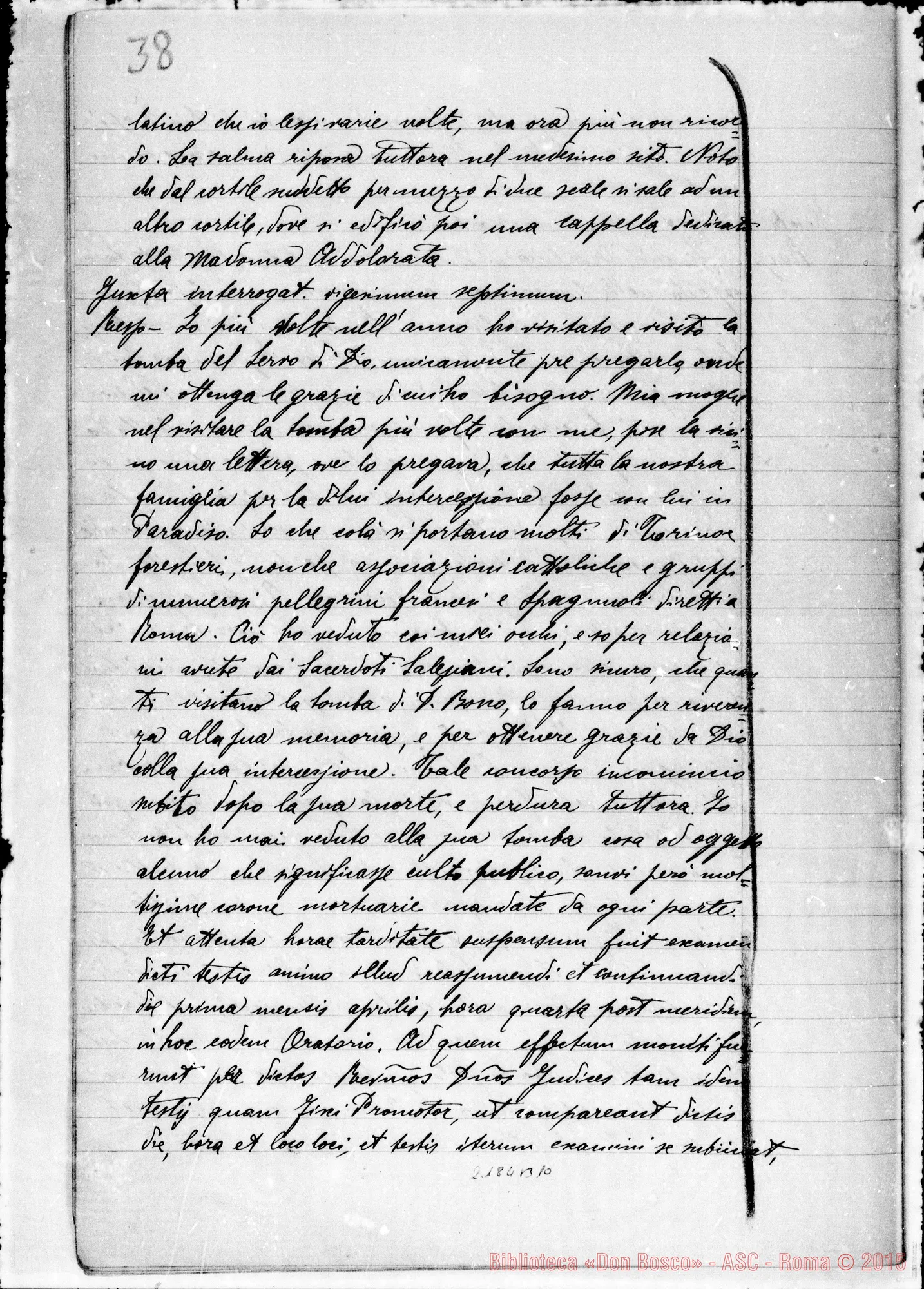 Fotogramma B 10 — D. Bisio Giovanni: Ms. Copia A