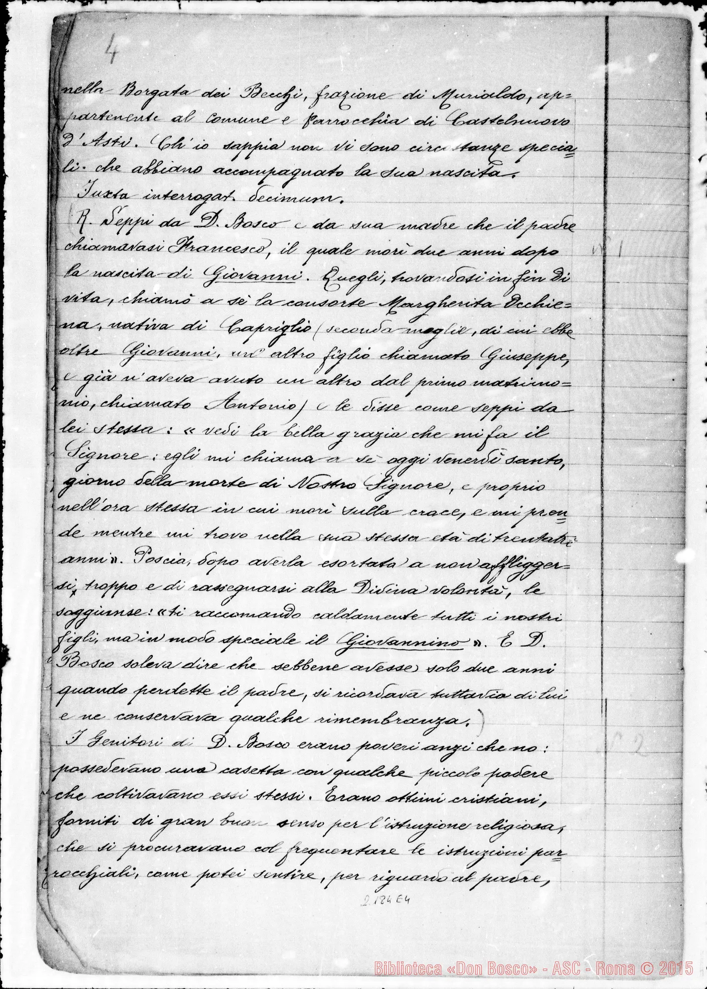 Fotogramma E 4 — D. Rua Michele: Ms. Copia A
