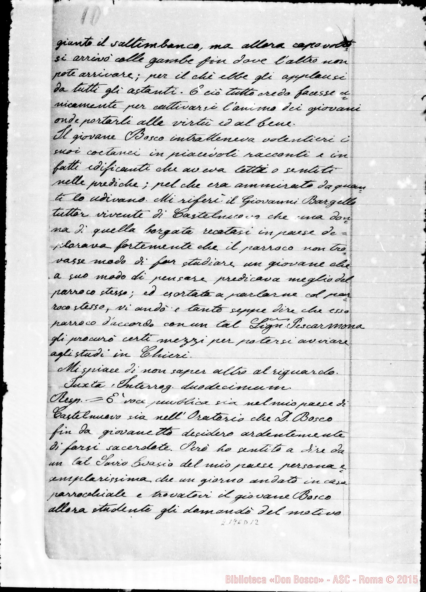 Fotogramma D 12 — D. Turchi Giov. E D. Savio Ascanio: Ms. Copia A