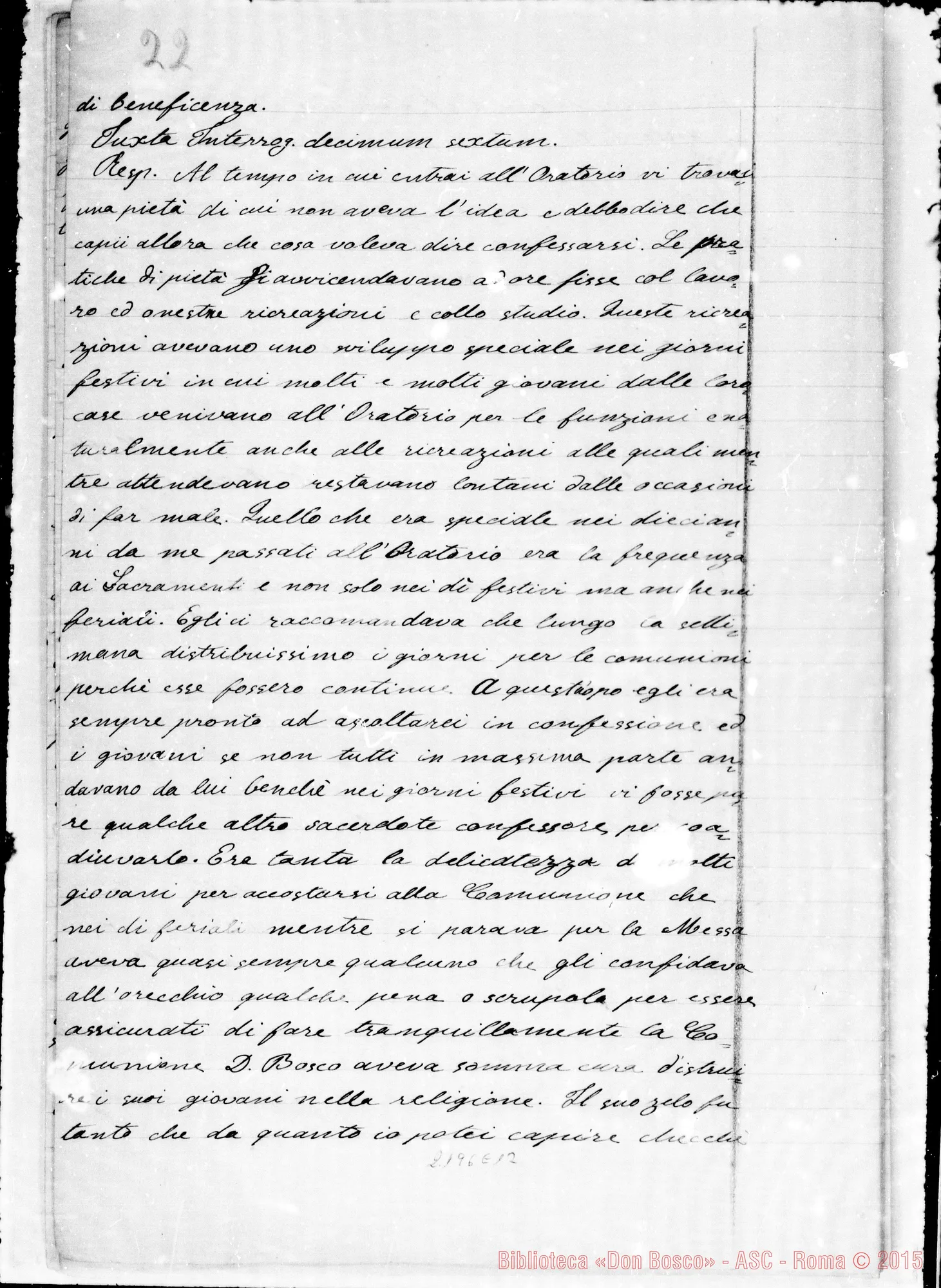 Fotogramma E 12 — D. Turchi Giov. E D. Savio Ascanio: Ms. Copia A