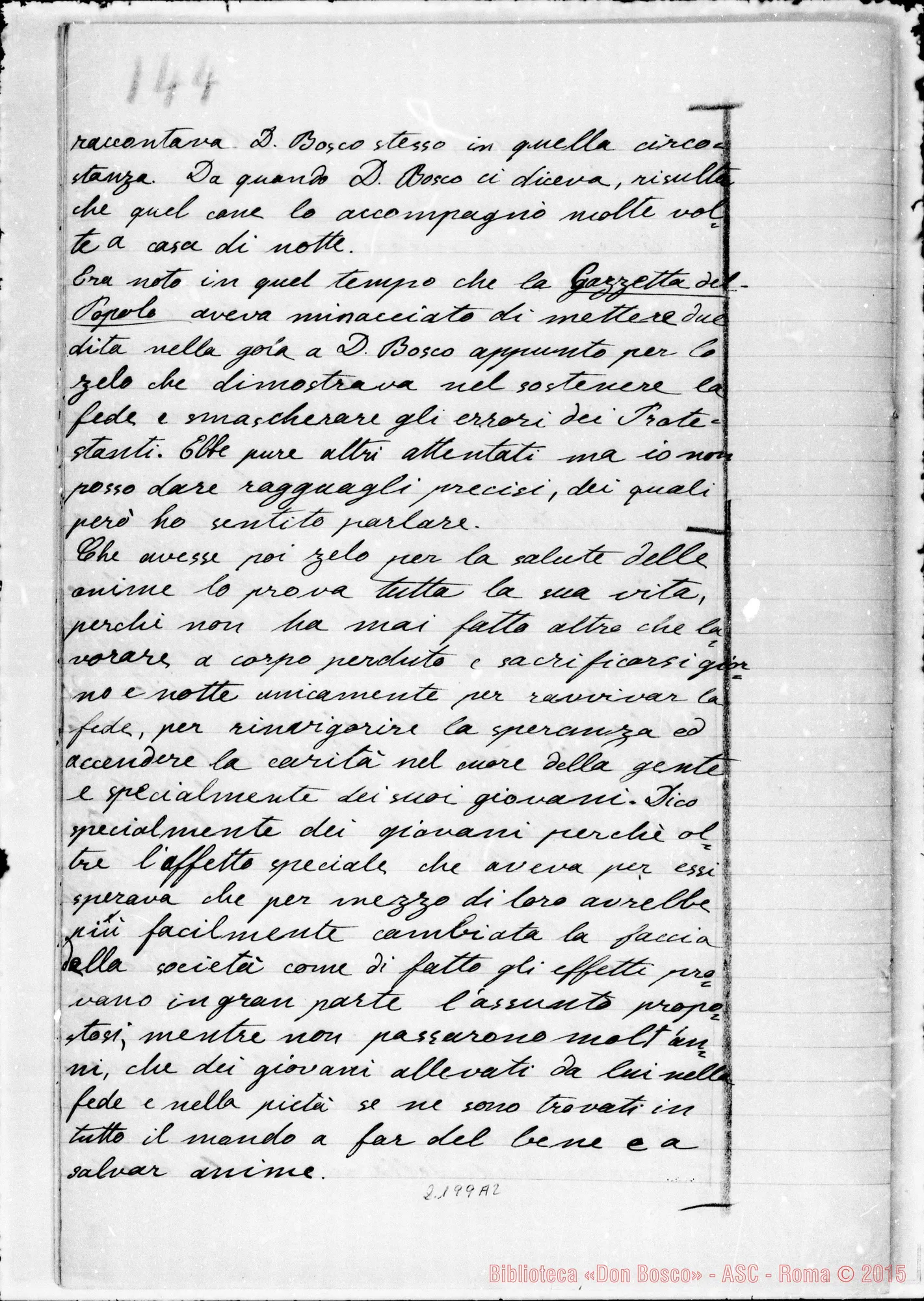 Fotogramma A 2 — D. Turchi Giov. E D. Savio Ascanio: Ms. Copia A