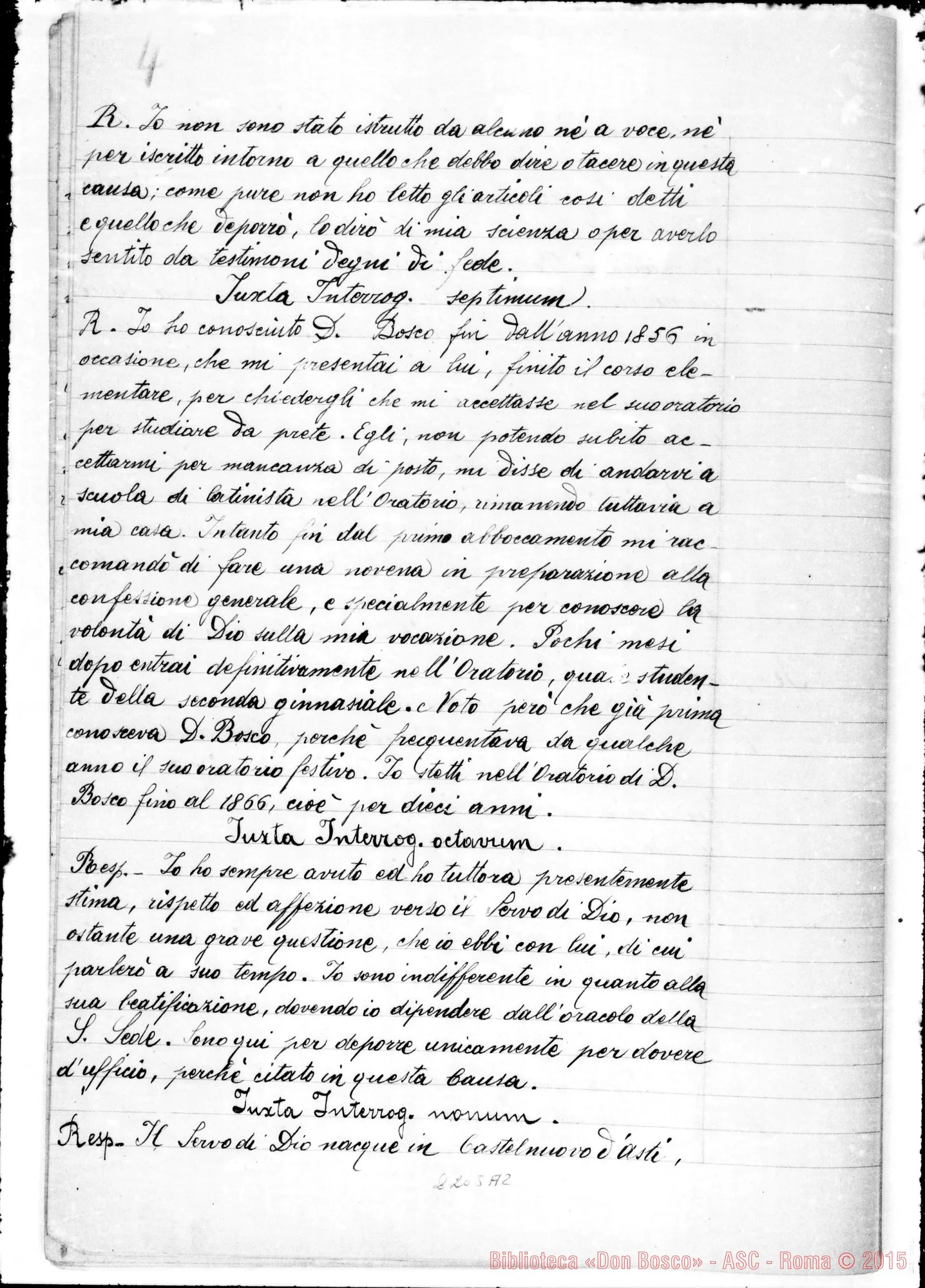 Fotogramma A 2 — D. Bongioanni Domenico: Ms. Copia A