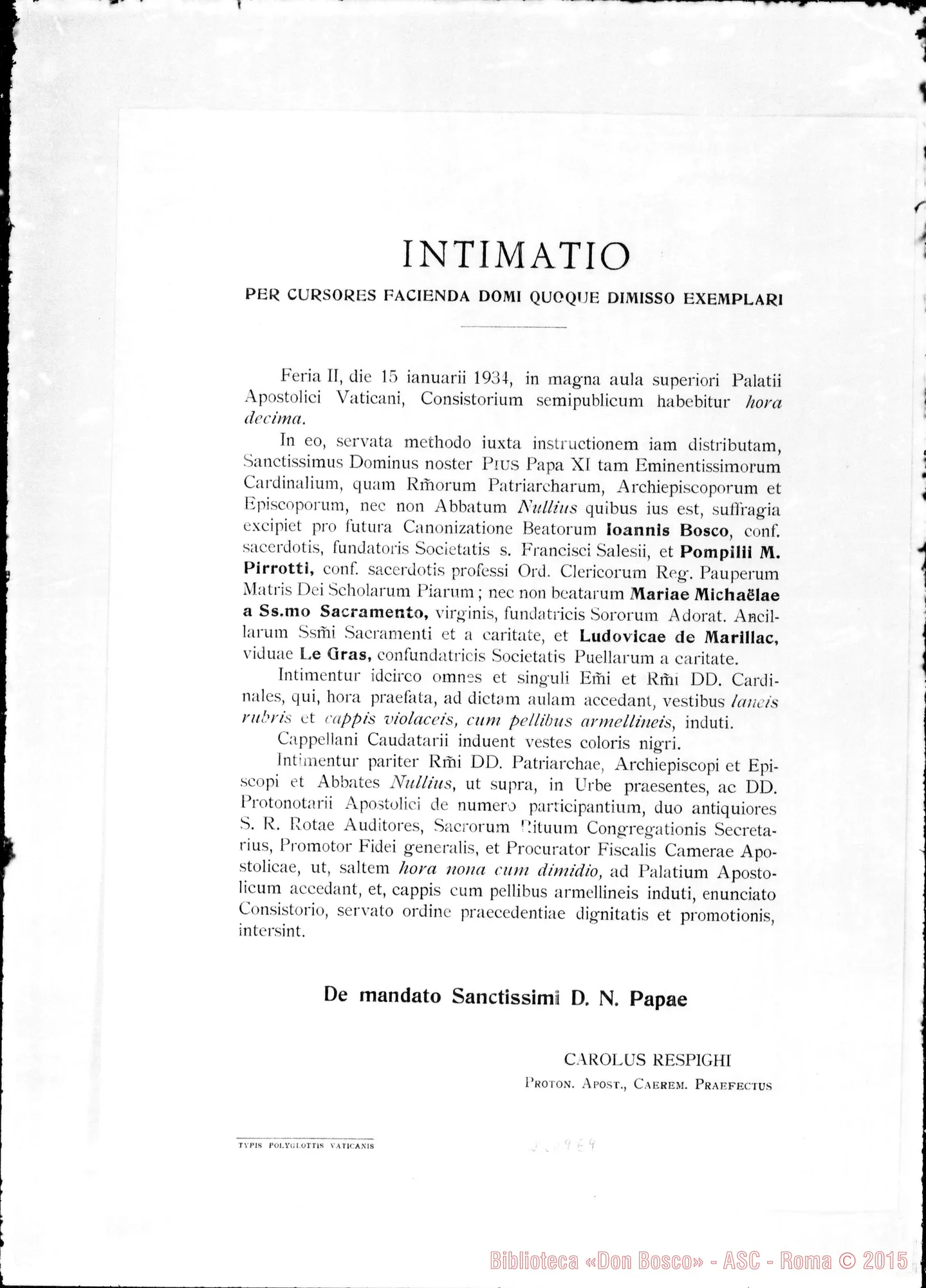 Fotogramma E 4 — Intimatio