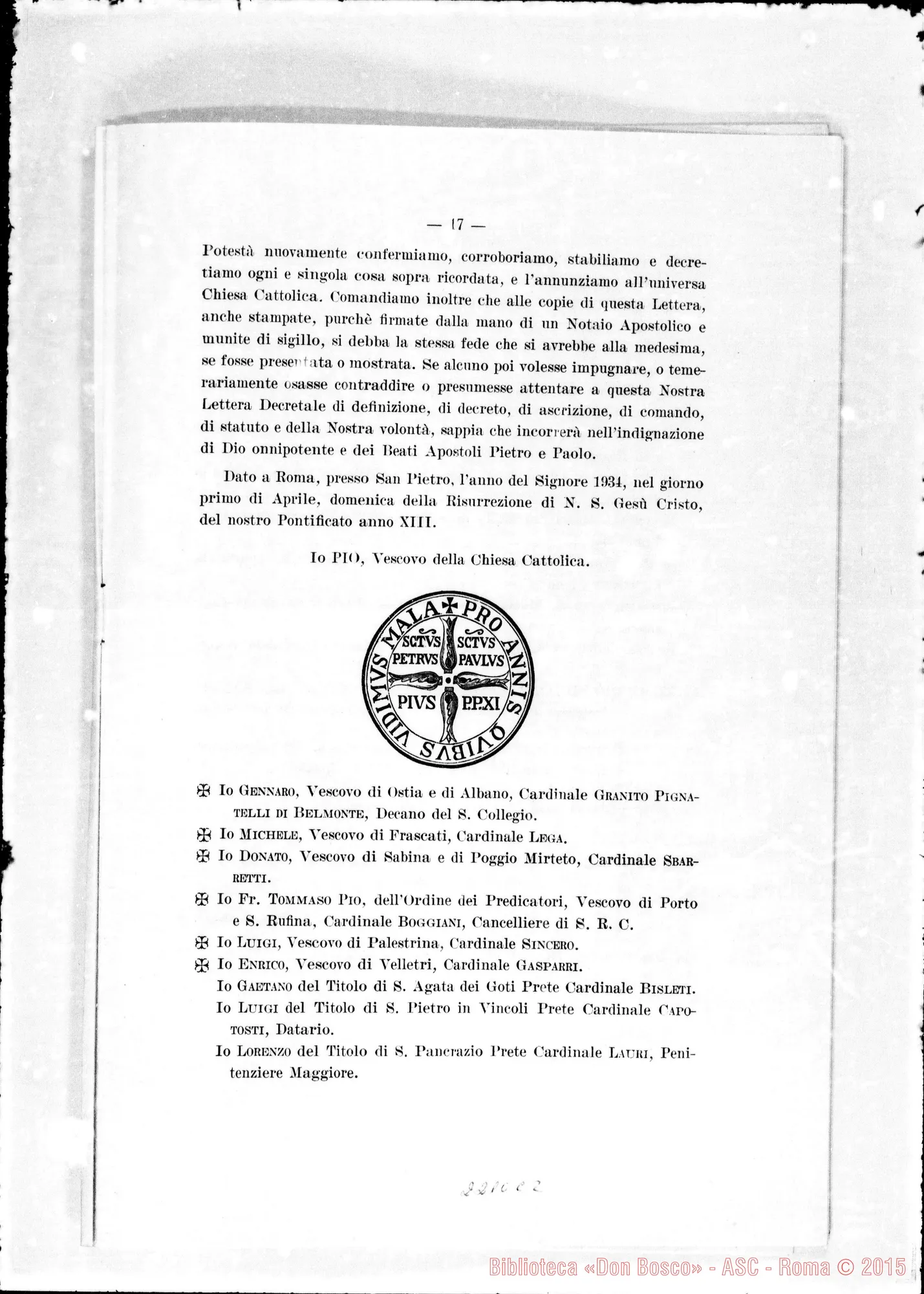 Fotogramma C 2 — Lettera Decretale: «Di doppia letizia…»