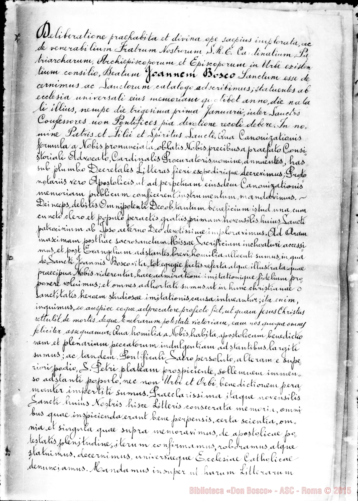 Fotogramma D 8 — Lettera Decretale in pergamena