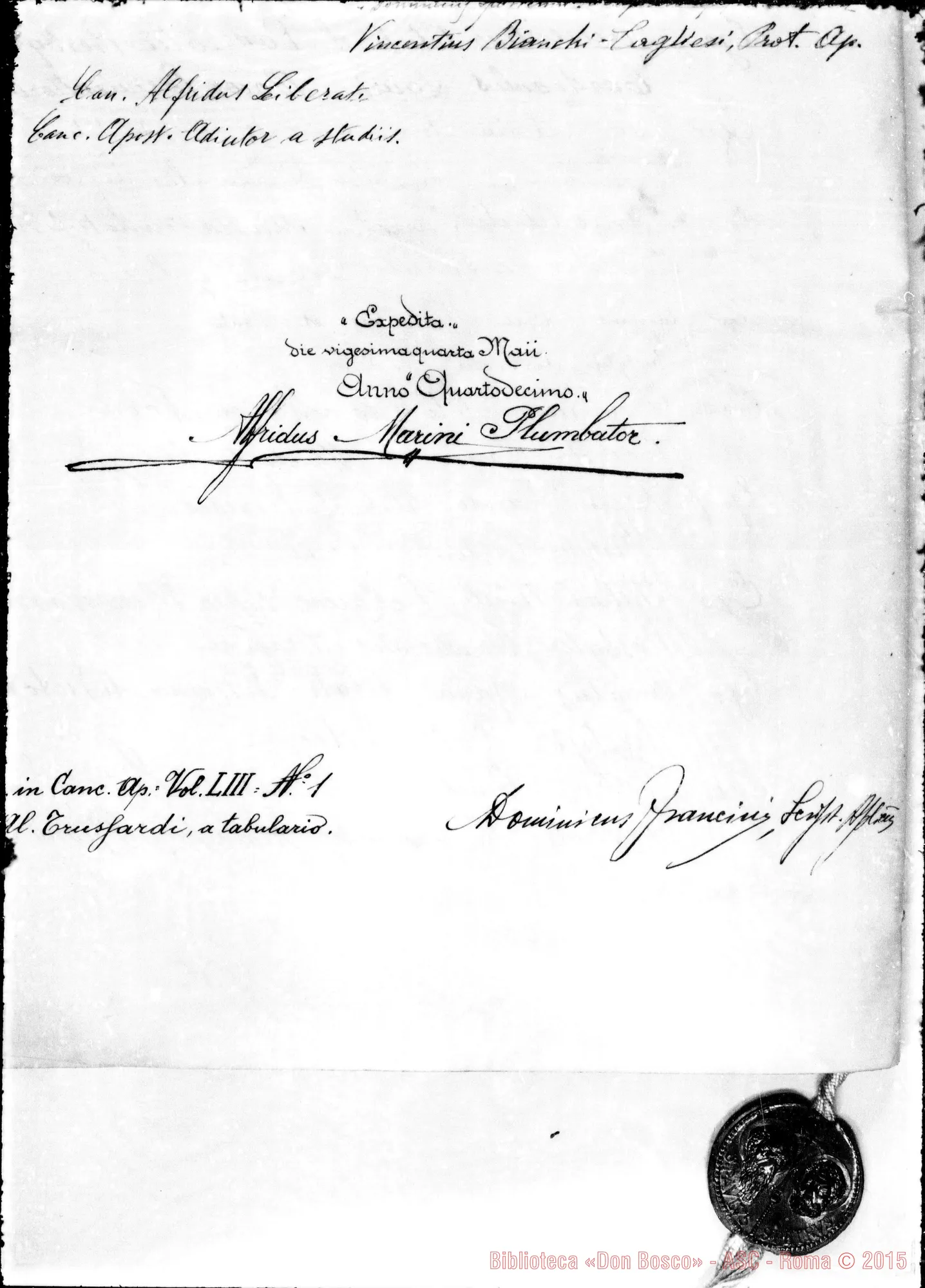 Fotogramma D 12 — Lettera Decretale in pergamena