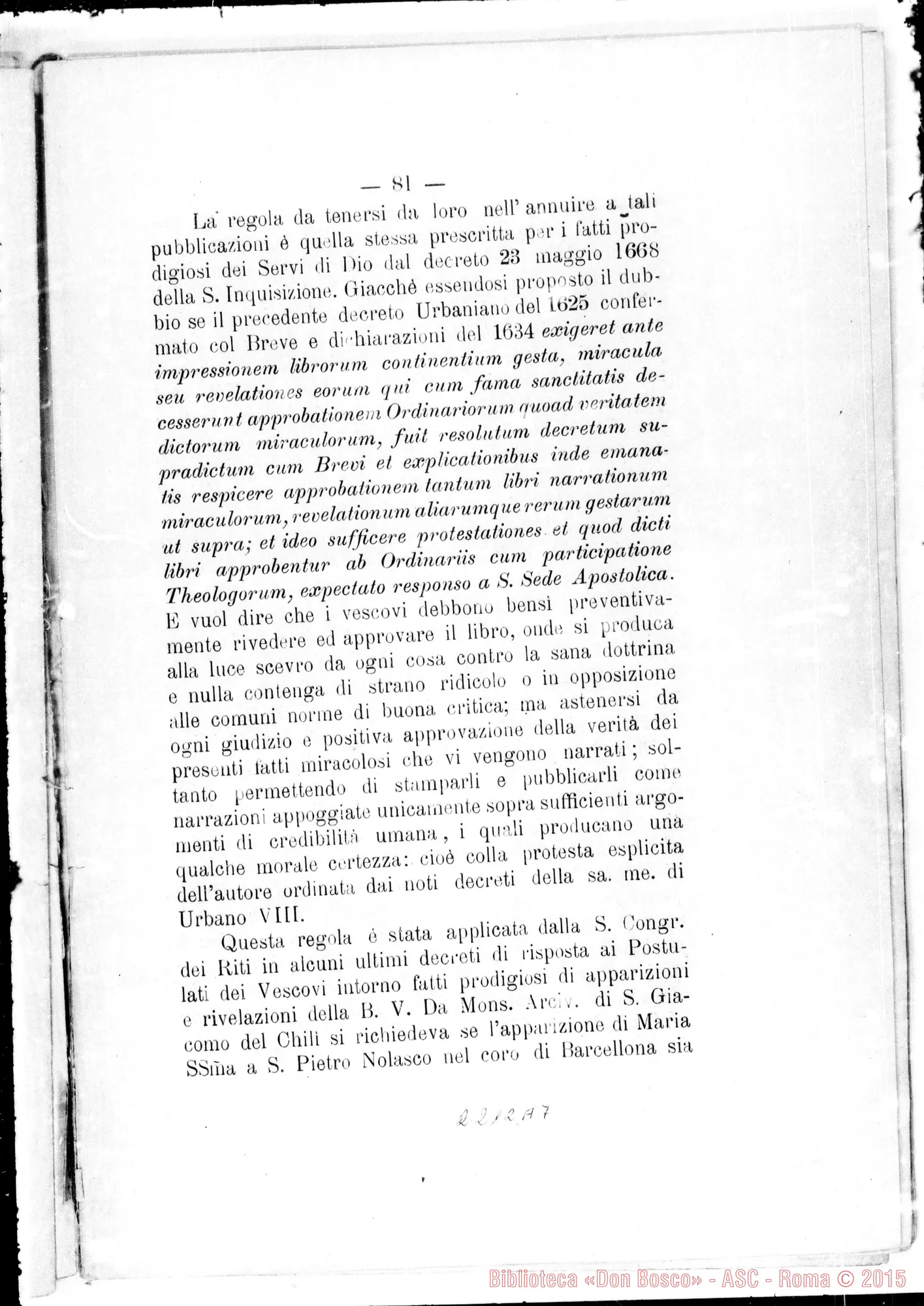 Fotogramma A 7 — Positio super revisione scriptorum (1906)