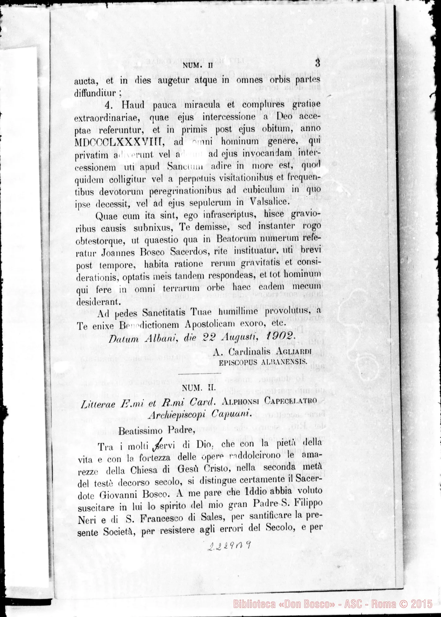 Fotogramma B 9 — Litterae Postulatoriae