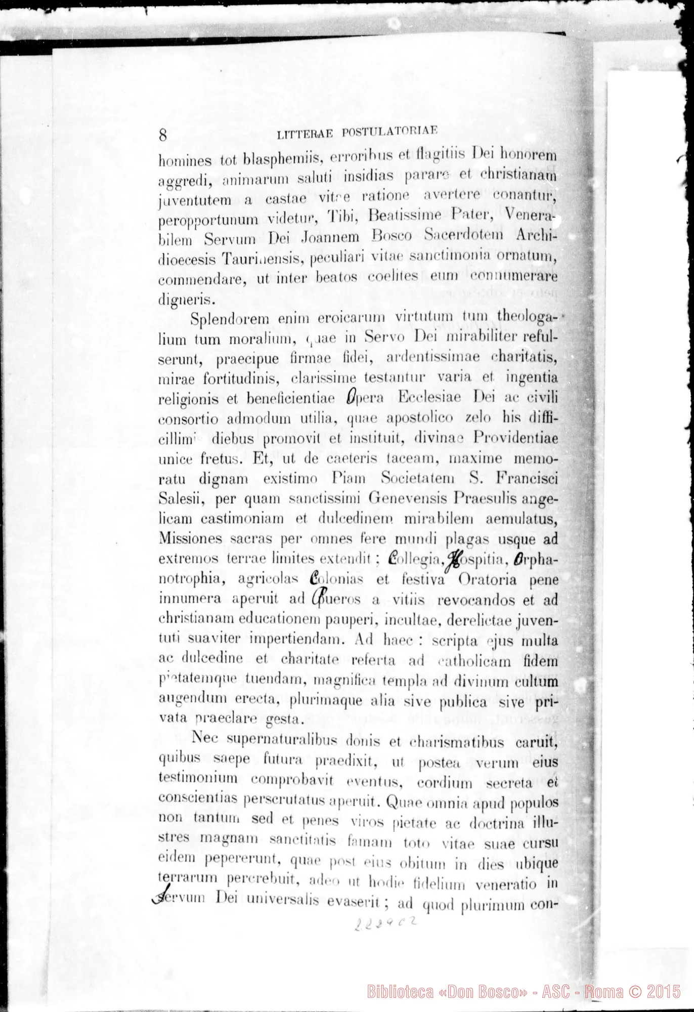 Fotogramma C 2 — Litterae Postulatoriae