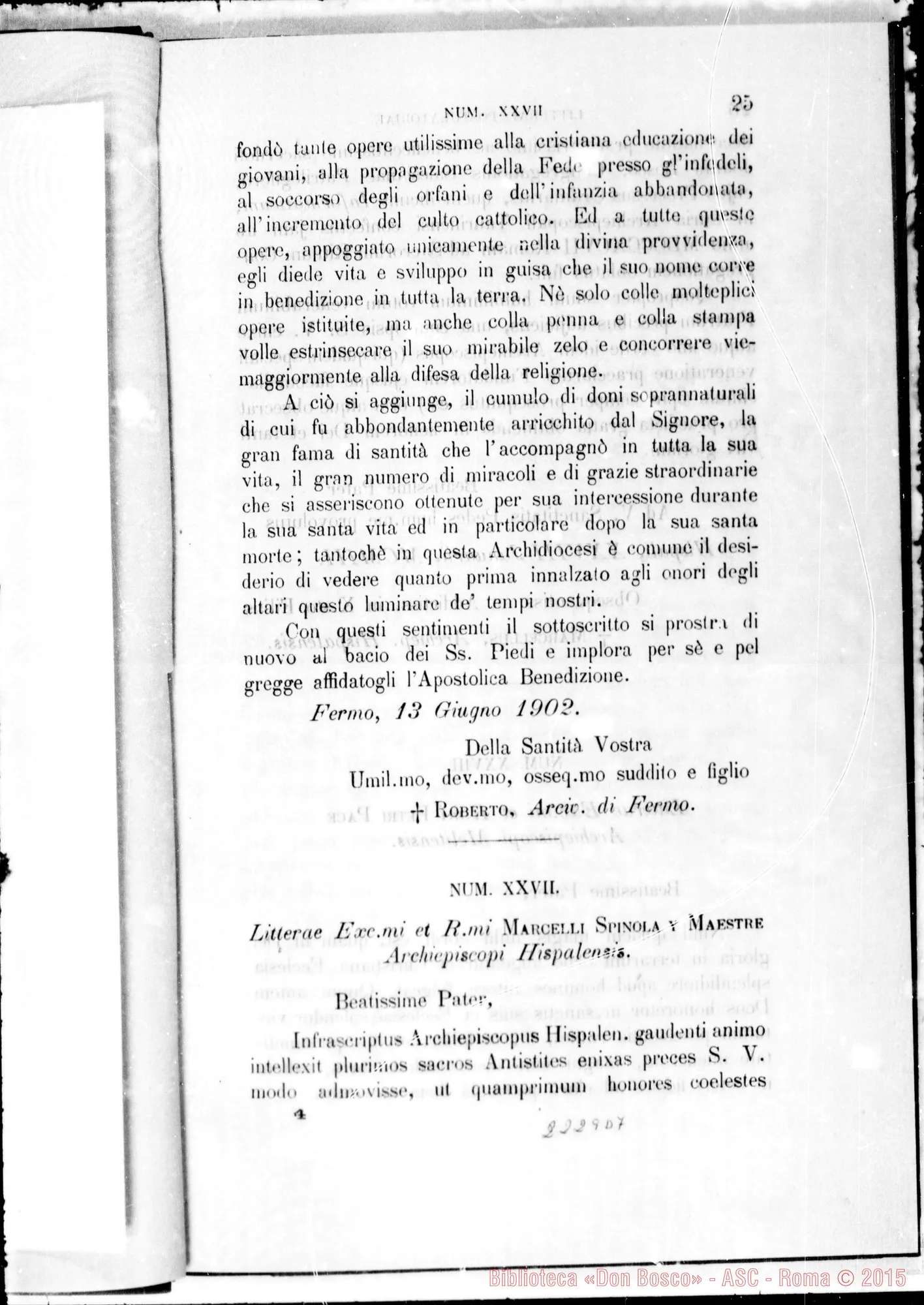 Fotogramma D 7 — Litterae Postulatoriae
