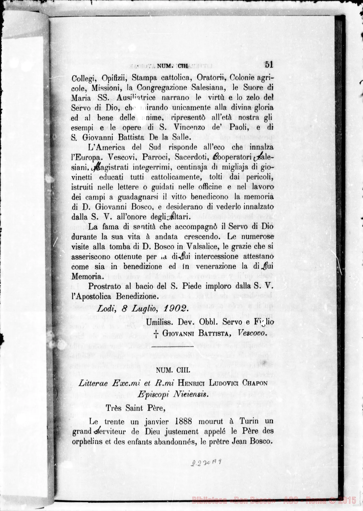 Fotogramma A 9 — Litterae Postulatoriae