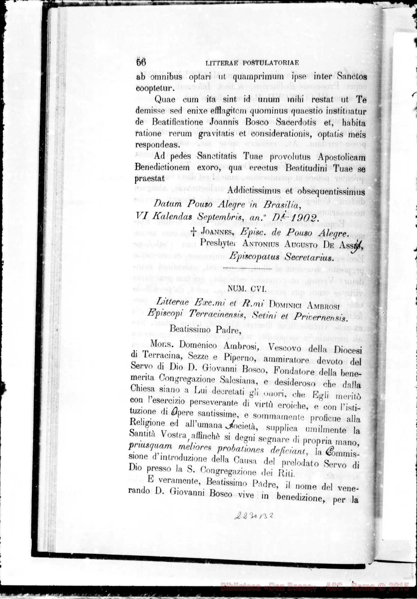 Fotogramma B 2 — Litterae Postulatoriae