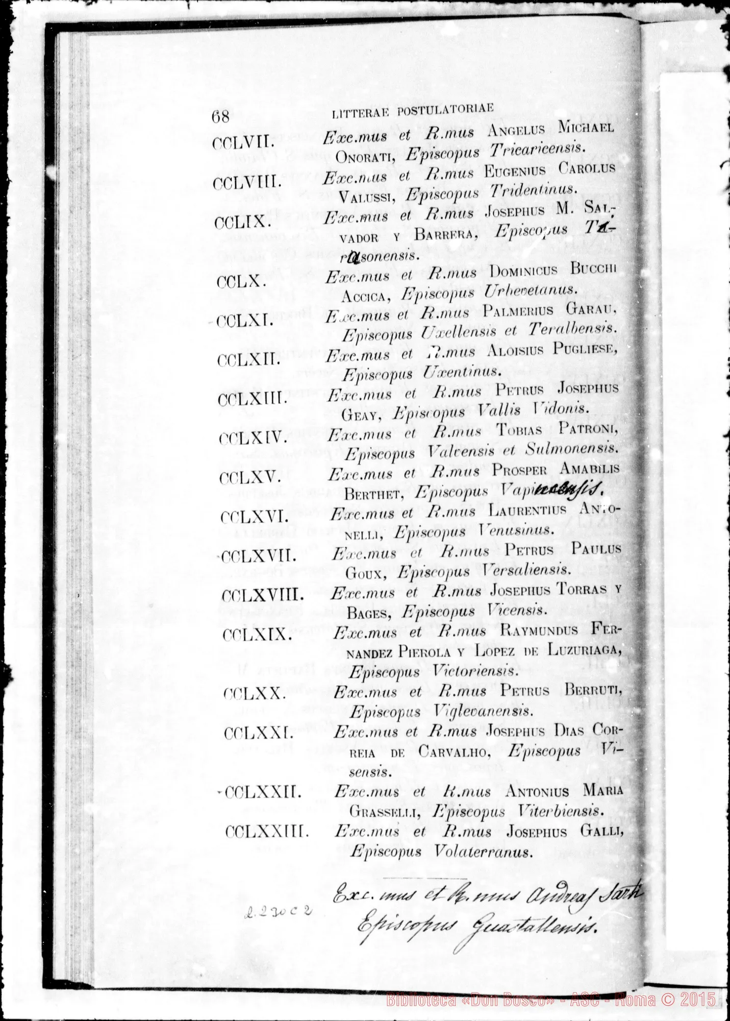 Fotogramma C 2 — Litterae Postulatoriae