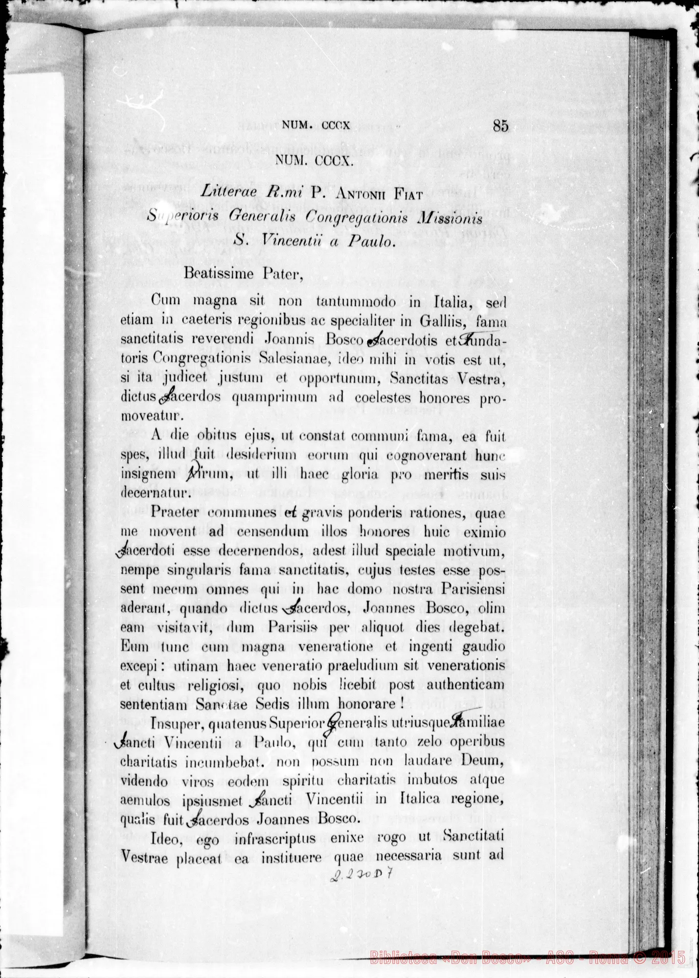 Fotogramma D 7 — Litterae Postulatoriae