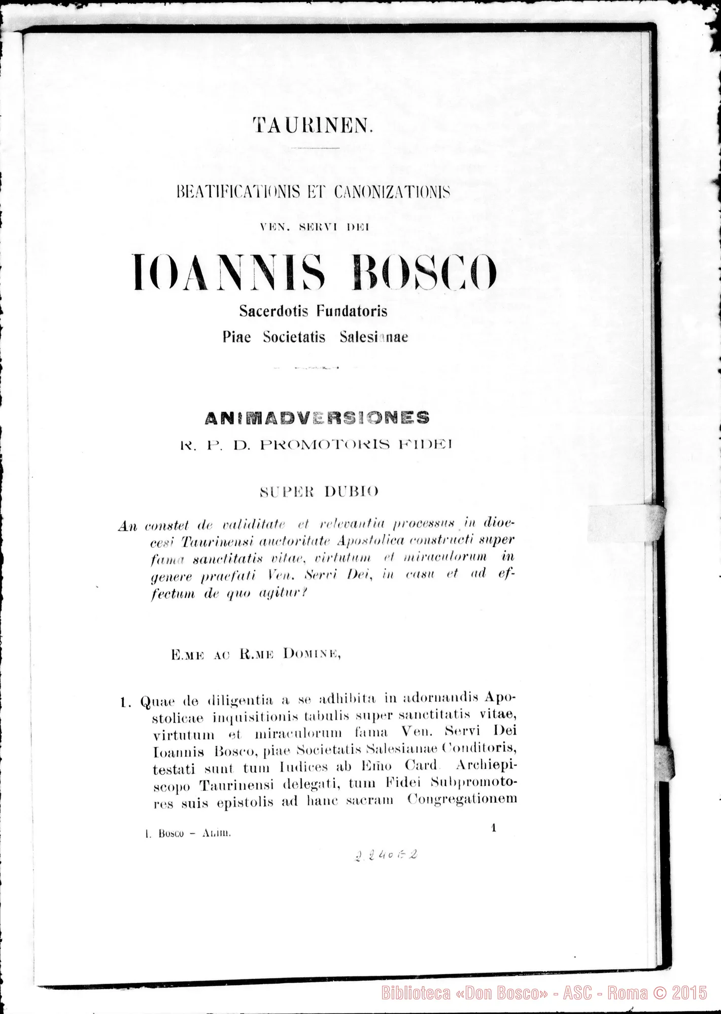 Fotogramma E 2 — Animadversiones