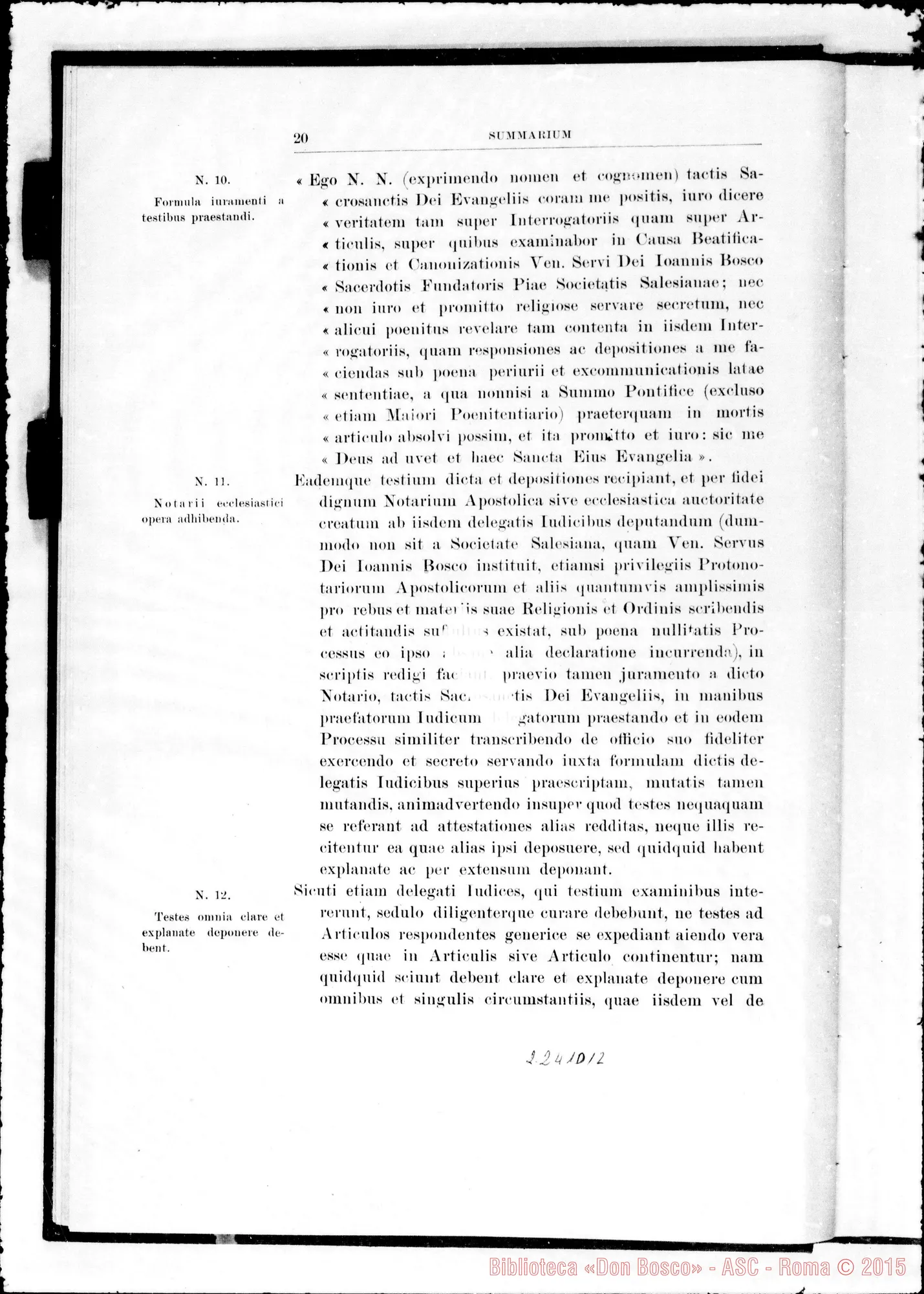 Fotogramma D 12 — Summarium