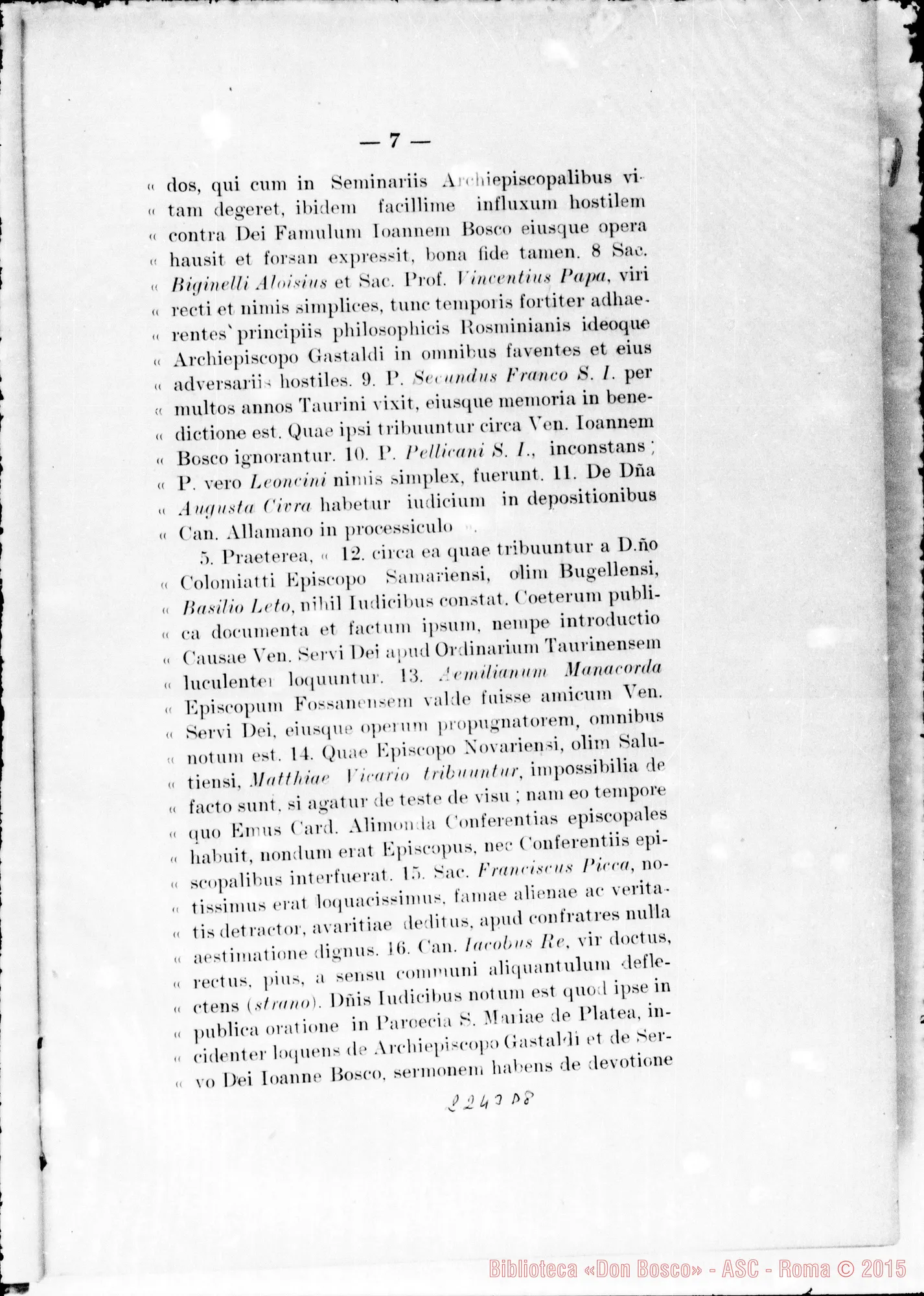 Fotogramma D 8 — Adnotationes