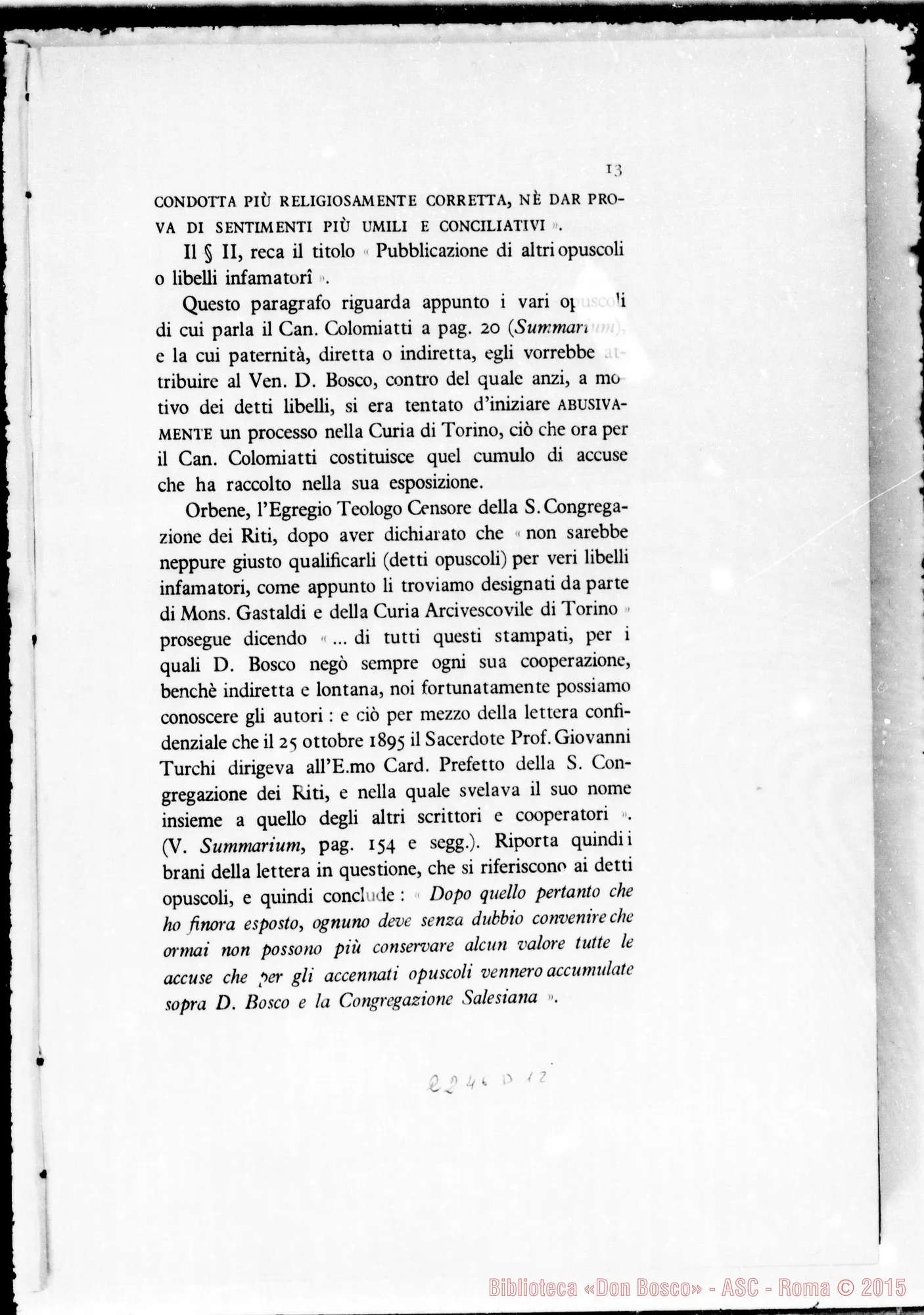 Fotogramma D 12 — Confutazione