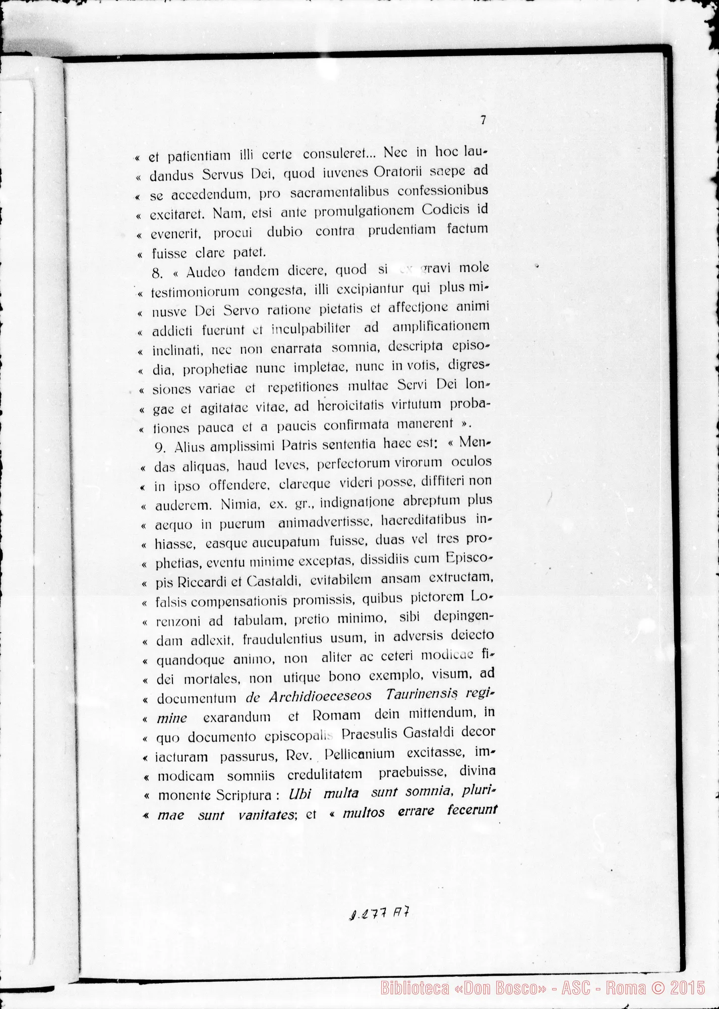 Fotogramma A 7 — Novae animadversiones