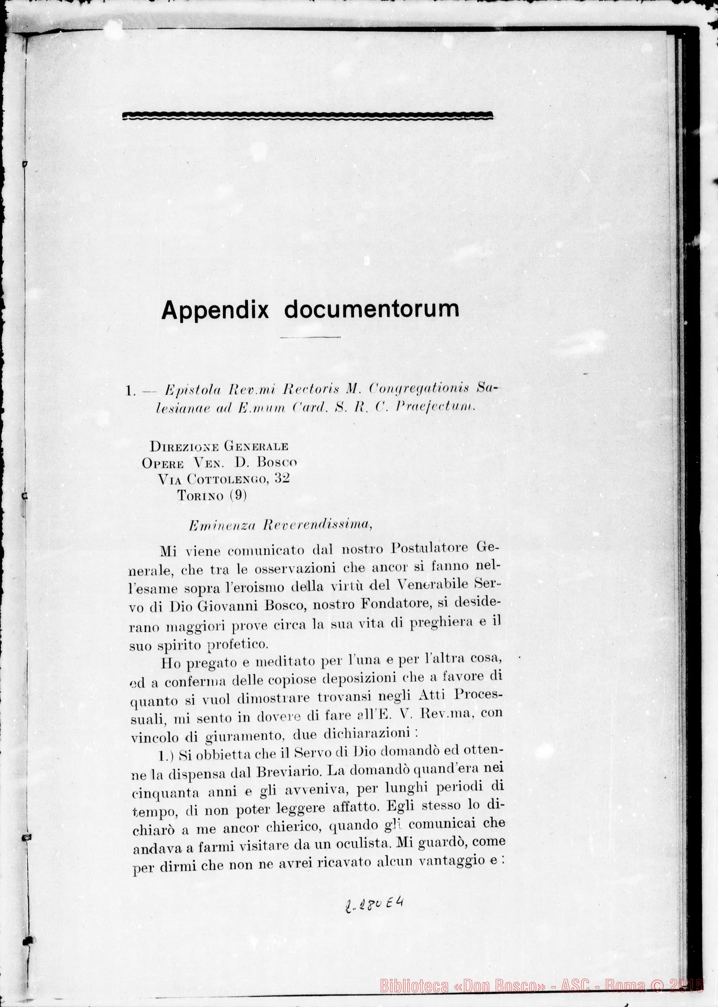 Fotogramma E 4 — Appendix documentorum