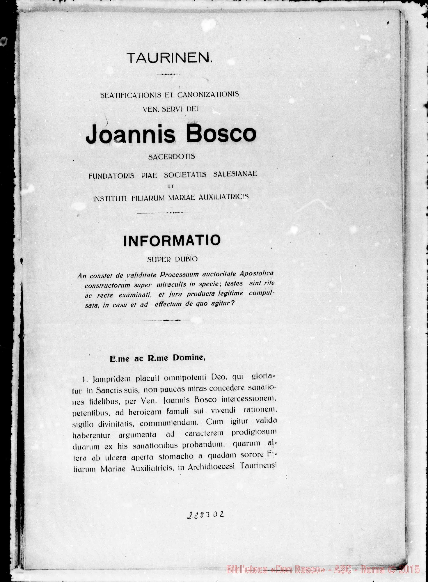 Fotogramma D 2 — informatio