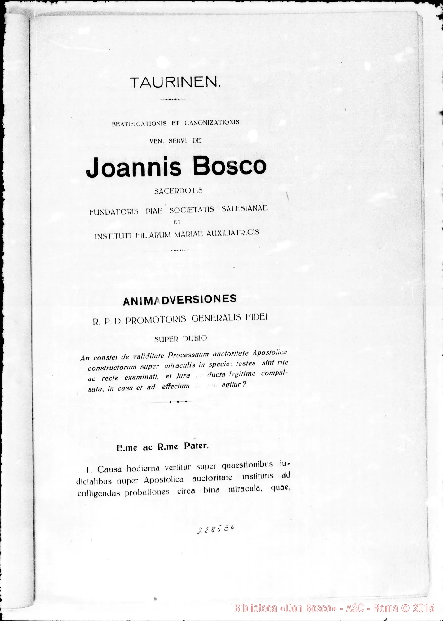 Fotogramma E 4 — Animadversiones