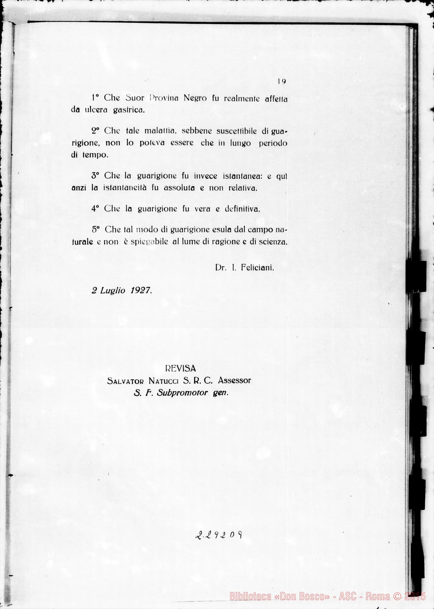 Fotogramma D 9 — ludicium medicum: Dott. Feliciani