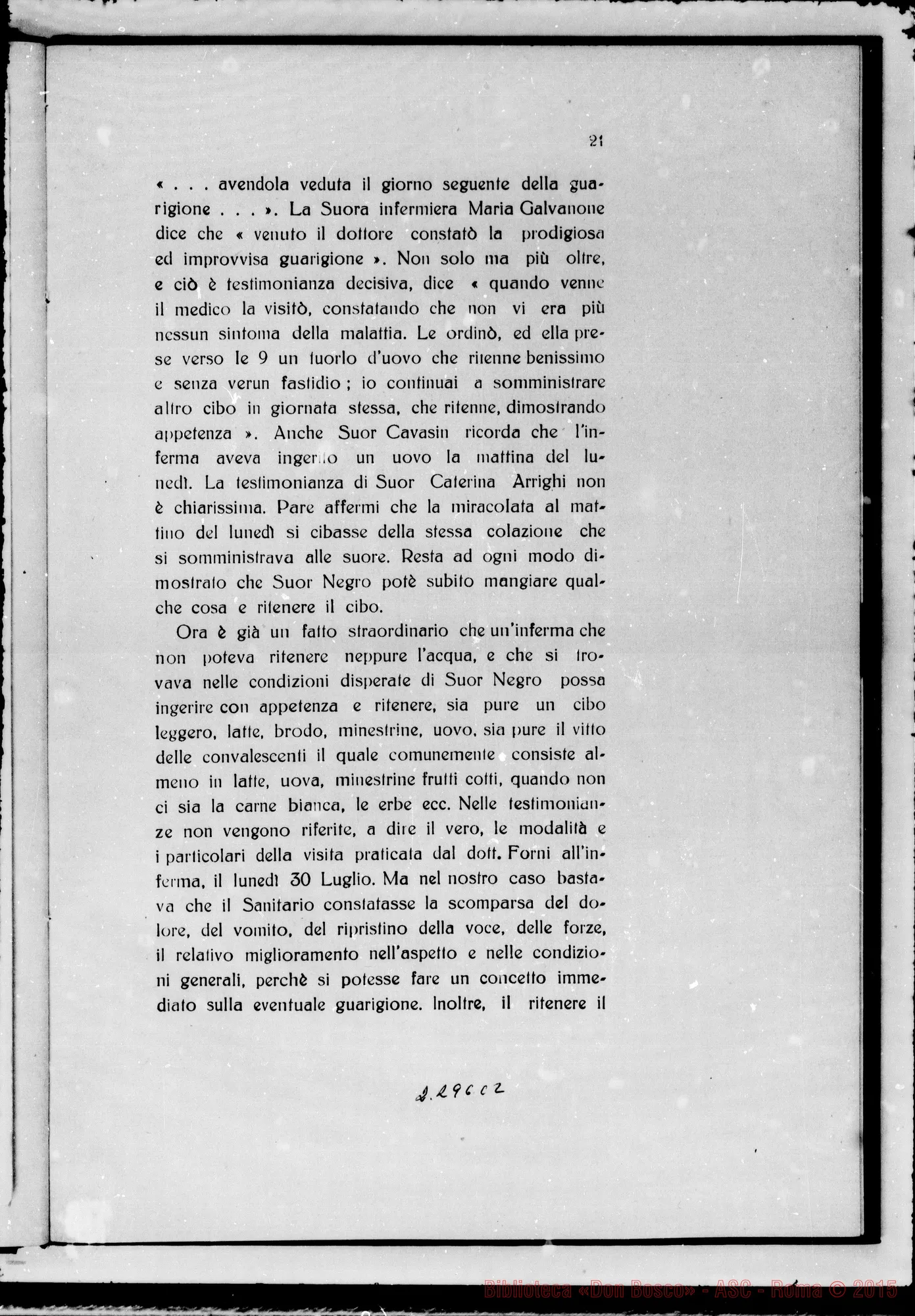 Fotogramma C 2 — ludicium medicum legale super primo miraculo